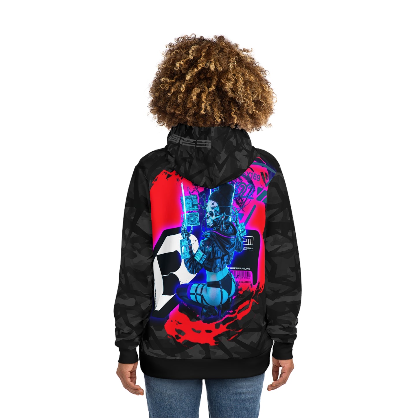 Edgy Graphic Hoodie with Neon Design, Streetwear Sweatshirt, Cozy Casual Pullover, Unique Gift for Him/Her, Perfect for Holidays