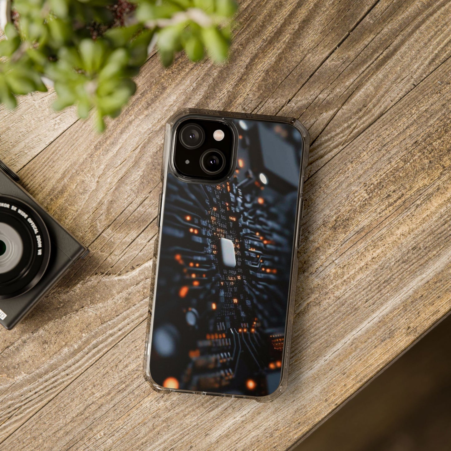 Magnetic Clear Impact Phone Case - Tech-Inspired Design, Perfect for Gadget Lovers, Birthday Gift, Tech Accessories, Durable Protection