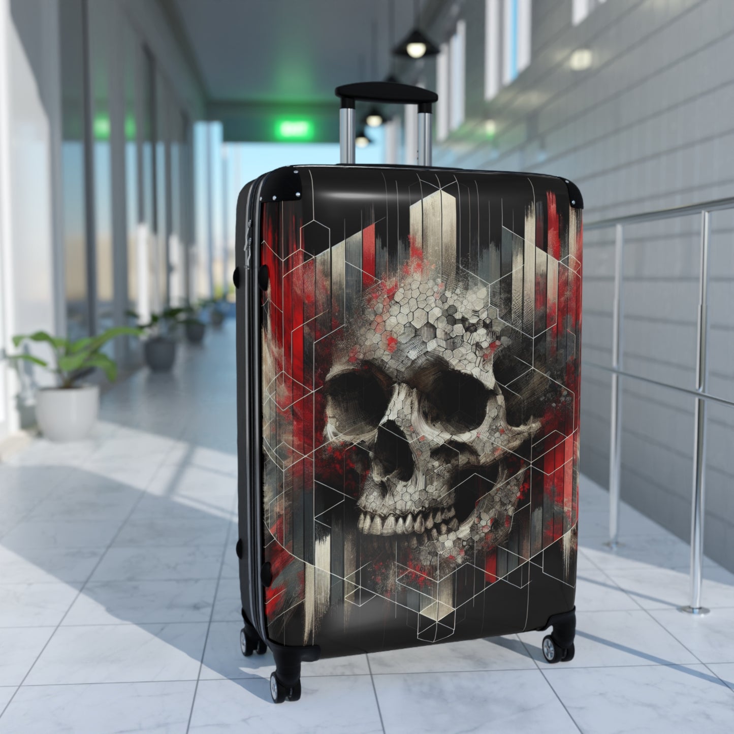 Stylish Travel Suitcase with Skull Design - Perfect for Adventurers