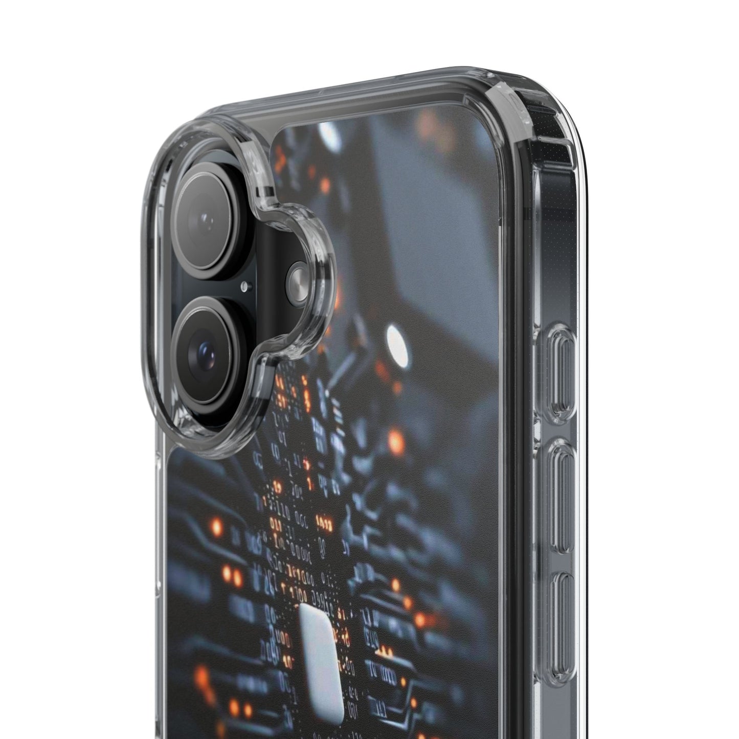 Clear Phone Case with Cyber Print