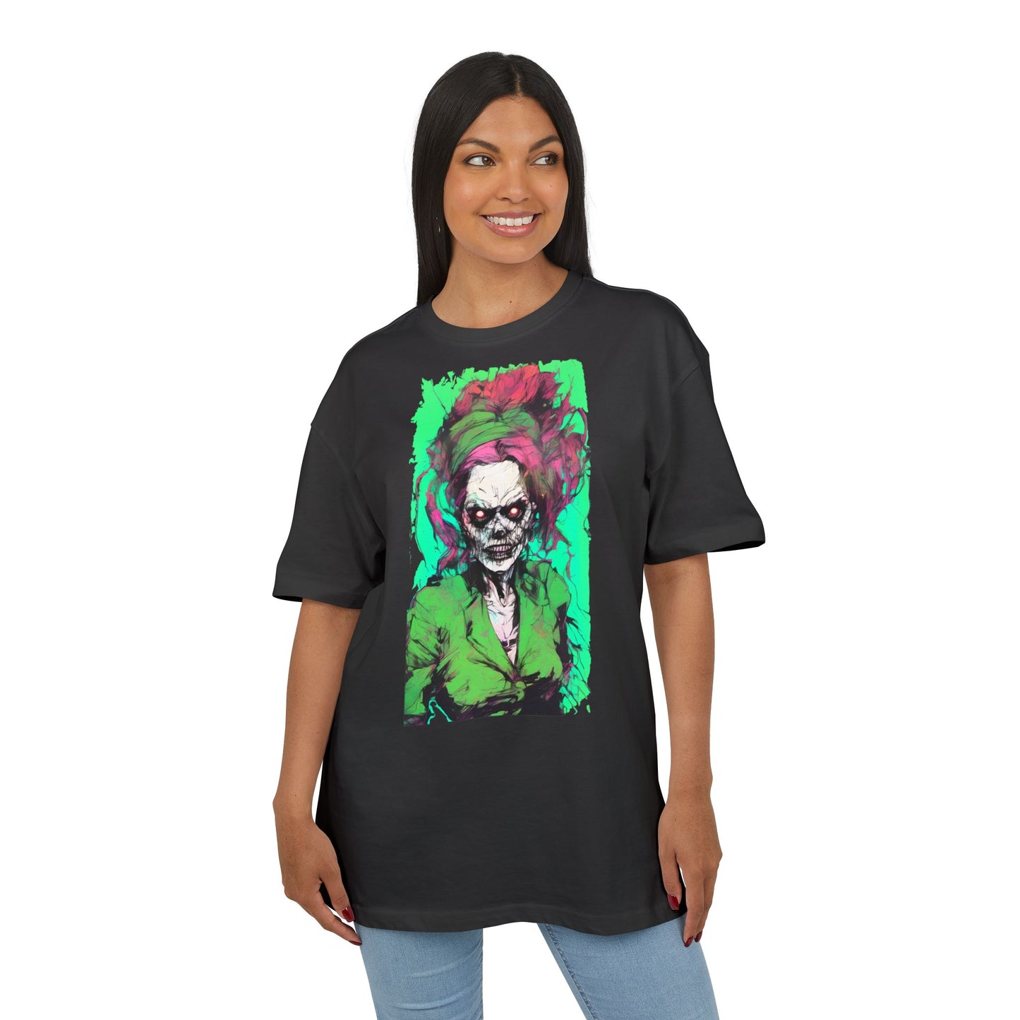 Vibrant Skull Art Oversize Tee, Unisex Graphic Tee, Edgy Streetwear Shirt, Perfect for Halloween, Gift for Art Lovers, Casual Comfort