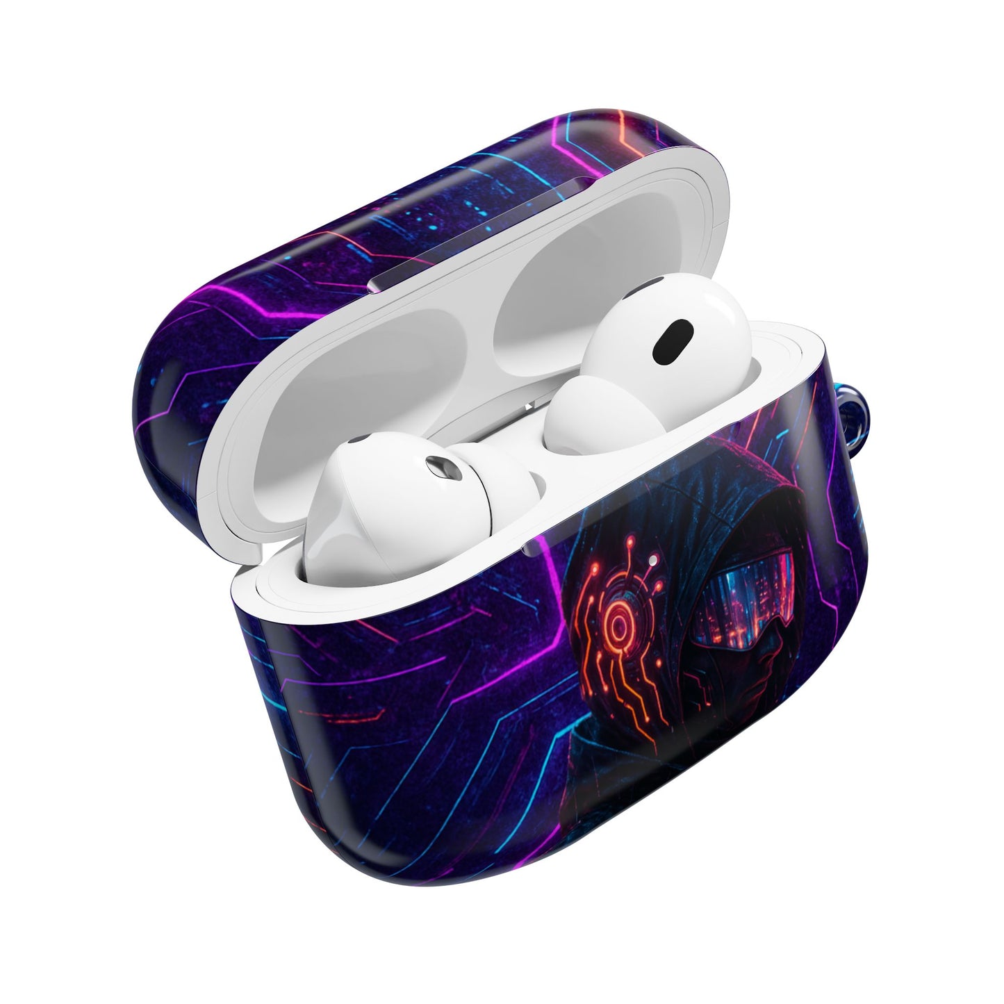Futuristic AirPod Case, Cyberpunk Earbud Holder, Neon Accessory, Tech Gift for Gadget Lovers, Sleek & Stylish Protection