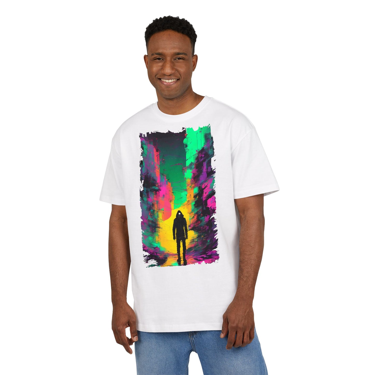 Vibrant Nature-Inspired Oversize Tee, Boho Graphic Tee, Unisex T-Shirt for Adventurers, Colorful Casual Wear, Nature Lover Gift