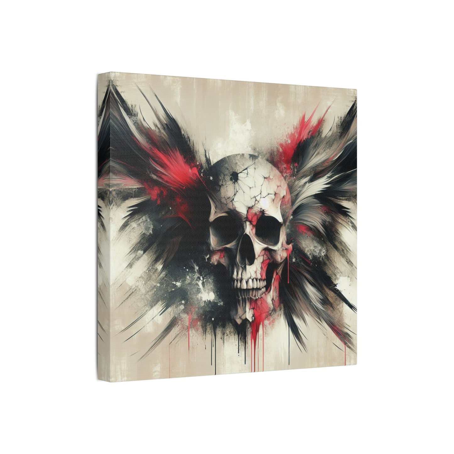 Gothic Skull Wall Art, Dark Art Canvas, Edgy Home Decor, Unique Gift for Halloween, Metalhead Wall Piece