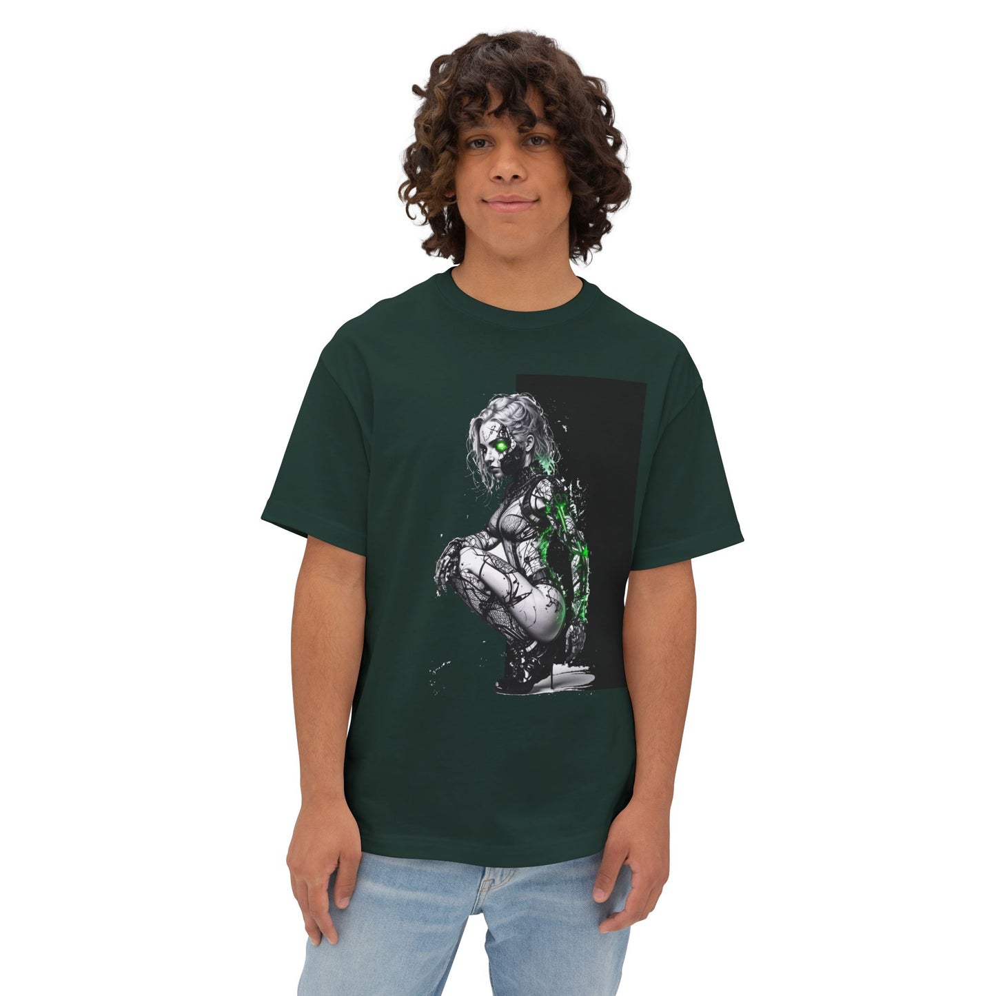 Cyberpunk-Inspired Unisex Oversized Tee, Streetwear T-Shirt, Graphic Tee for Art Lovers, Casual Wear, Unique Gift