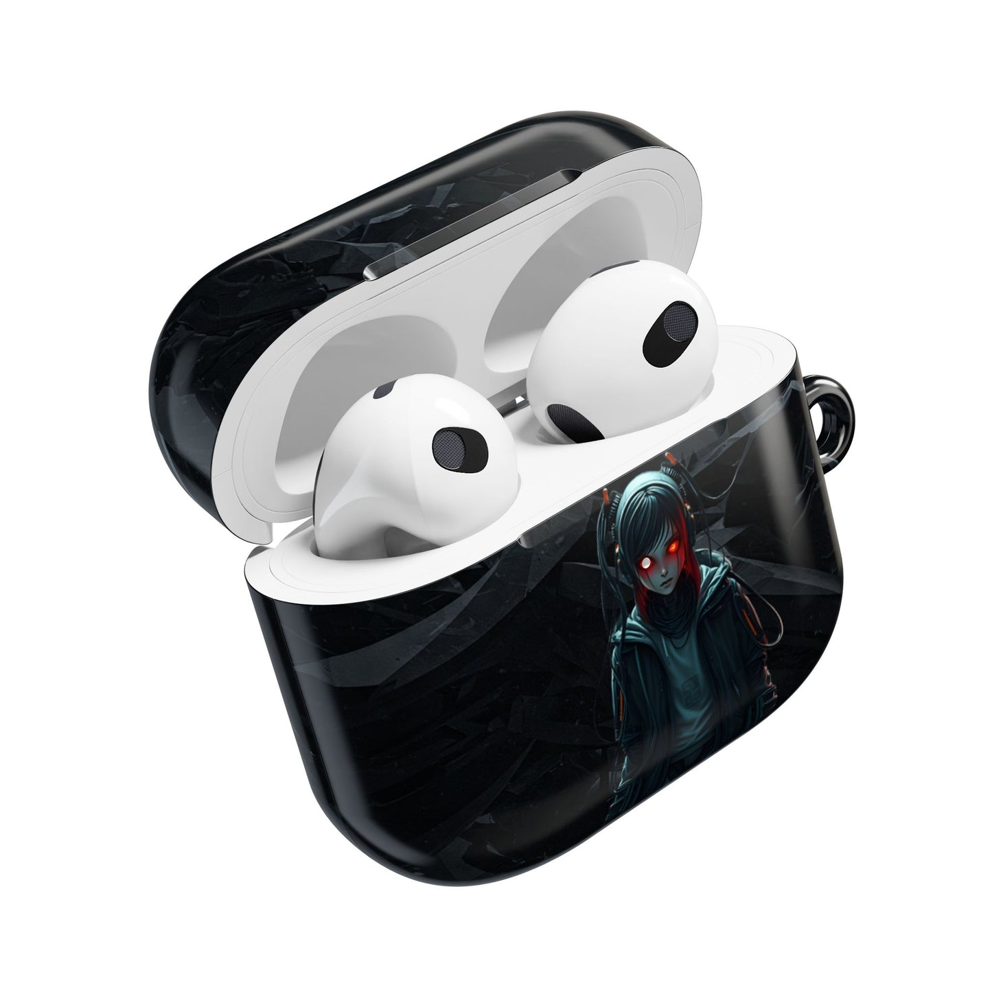 Edgy AirPod Case for Teens, Stylish Headphone Cover, Trendy Tech Accessory, Perfect for Gift Giving, Black Minimalist Design