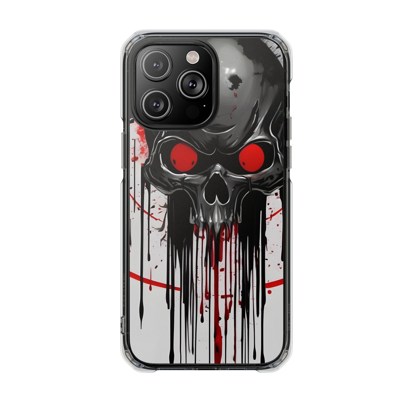 Edgy Skull Design Phone Case, Unique Protective Case, Magnetic Impact Case, Halloween Gift, Skull Lover Accessory