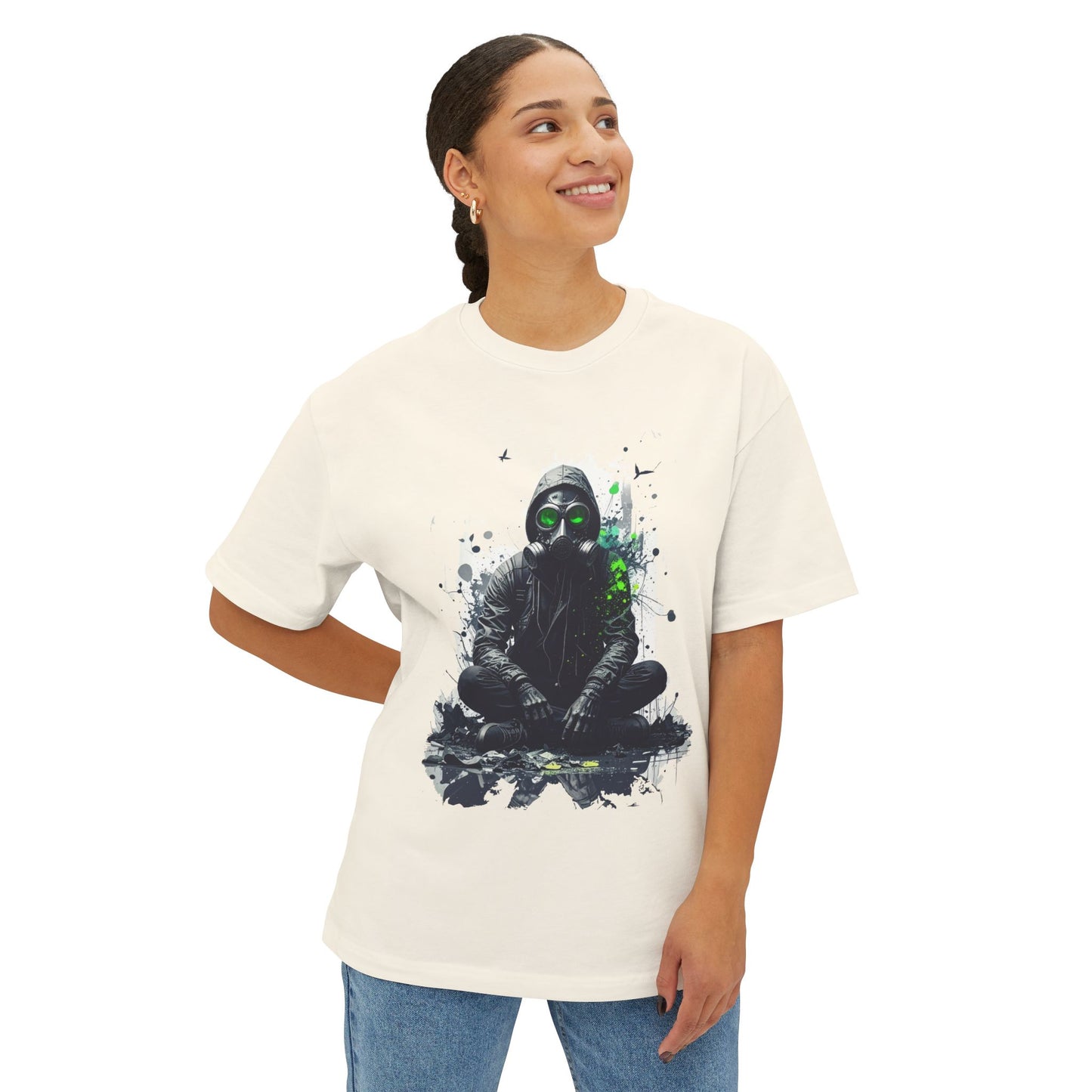 Gritty Street Art Boxy Tee, Unisex Tee, Graphic Tee, Oversized T-Shirt, Urban Fashion, Unique Gift, Casual Wear