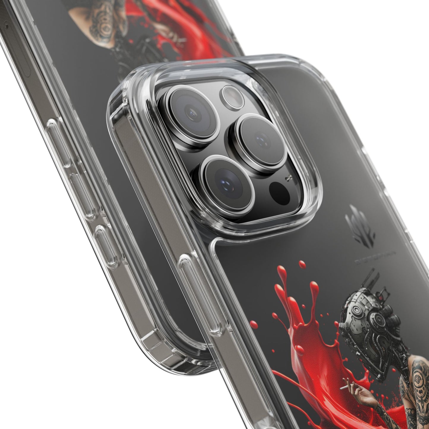 Dystopian Art Clear Phone Case - Futuristic Style with Bold Design