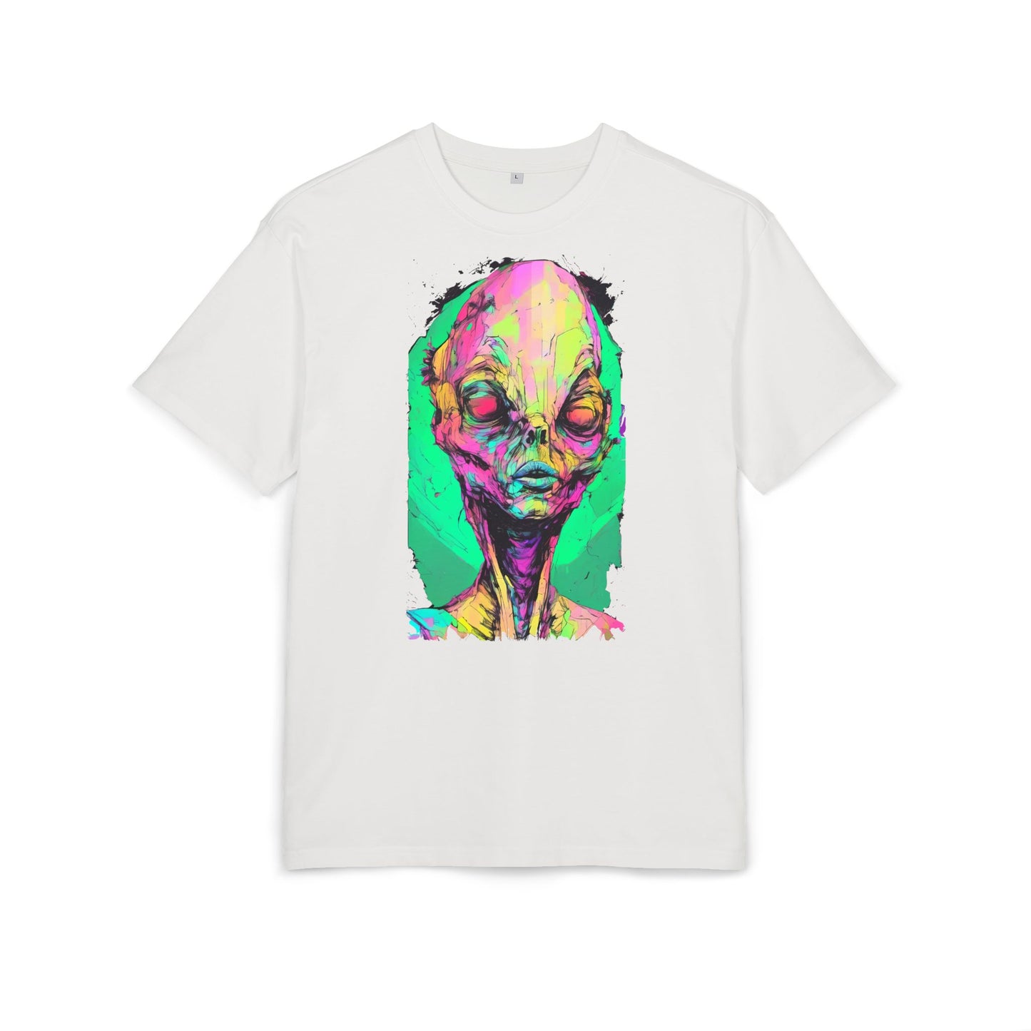Alien Art Oversize Tee, Graphic Tee, Unisex T-Shirt, Casual Wear, Unique Gift for Sci-Fi Lovers