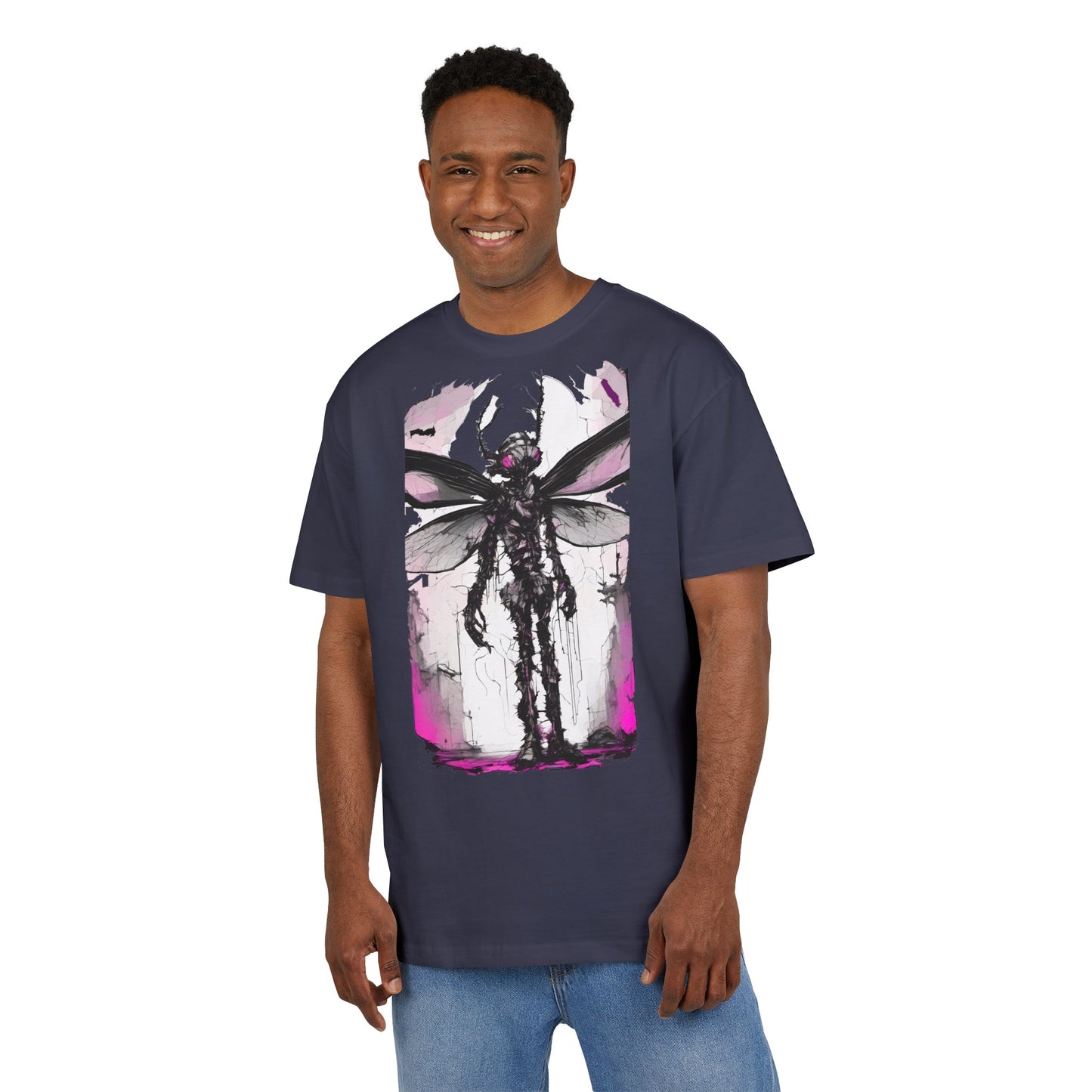Edgy Artistic Oversize Tee, Graphic Tee, Unisex Shirt, Casual Wear, Statement Piece, Gift for Art Lovers