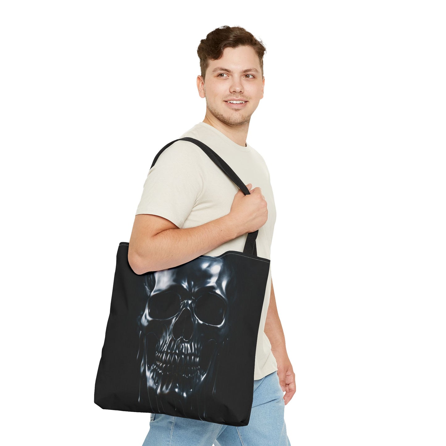 Gothic Skull Tote Bag, Edgy Fashion Accessory, Perfect for Halloween, Unique Gift Idea, Stylish Shopping Companion, All-Occasion Use
