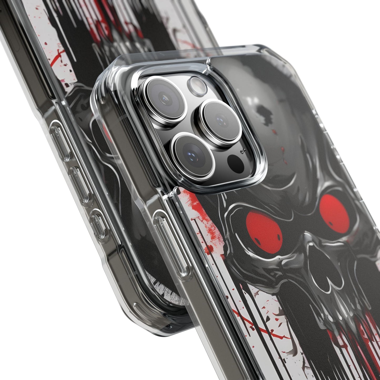 Edgy Skull Design Phone Case, Unique Protective Case, Magnetic Impact Case, Halloween Gift, Skull Lover Accessory