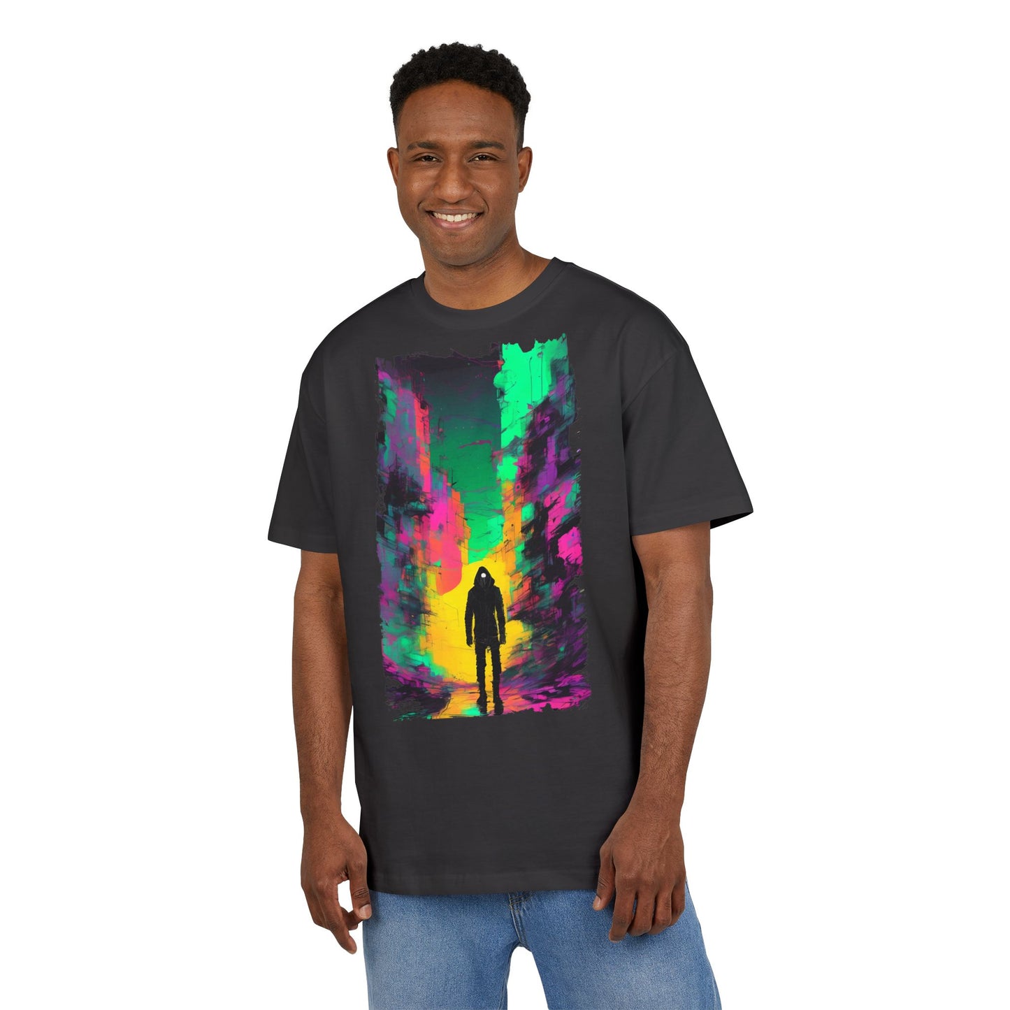 Vibrant Nature-Inspired Oversize Tee, Boho Graphic Tee, Unisex T-Shirt for Adventurers, Colorful Casual Wear, Nature Lover Gift