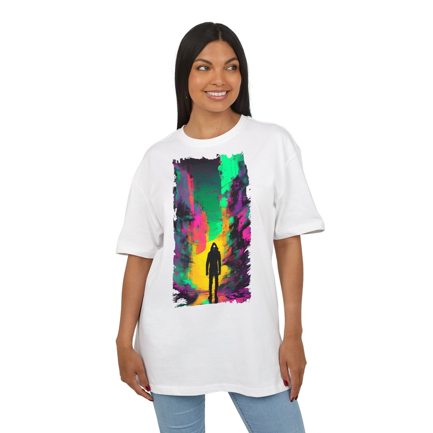 Vibrant Nature-Inspired Oversize Tee, Boho Graphic Tee, Unisex T-Shirt for Adventurers, Colorful Casual Wear, Nature Lover Gift
