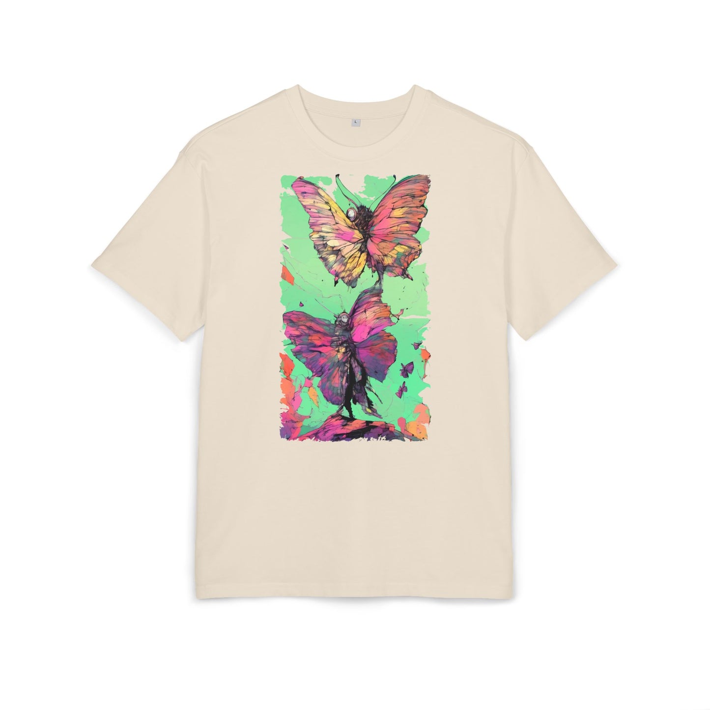 Colorful Butterfly Oversized Tee | Boho Style Tee, Spring Fashion, Nature Lover Gift, Festival Wear, Unique Graphic Shirt