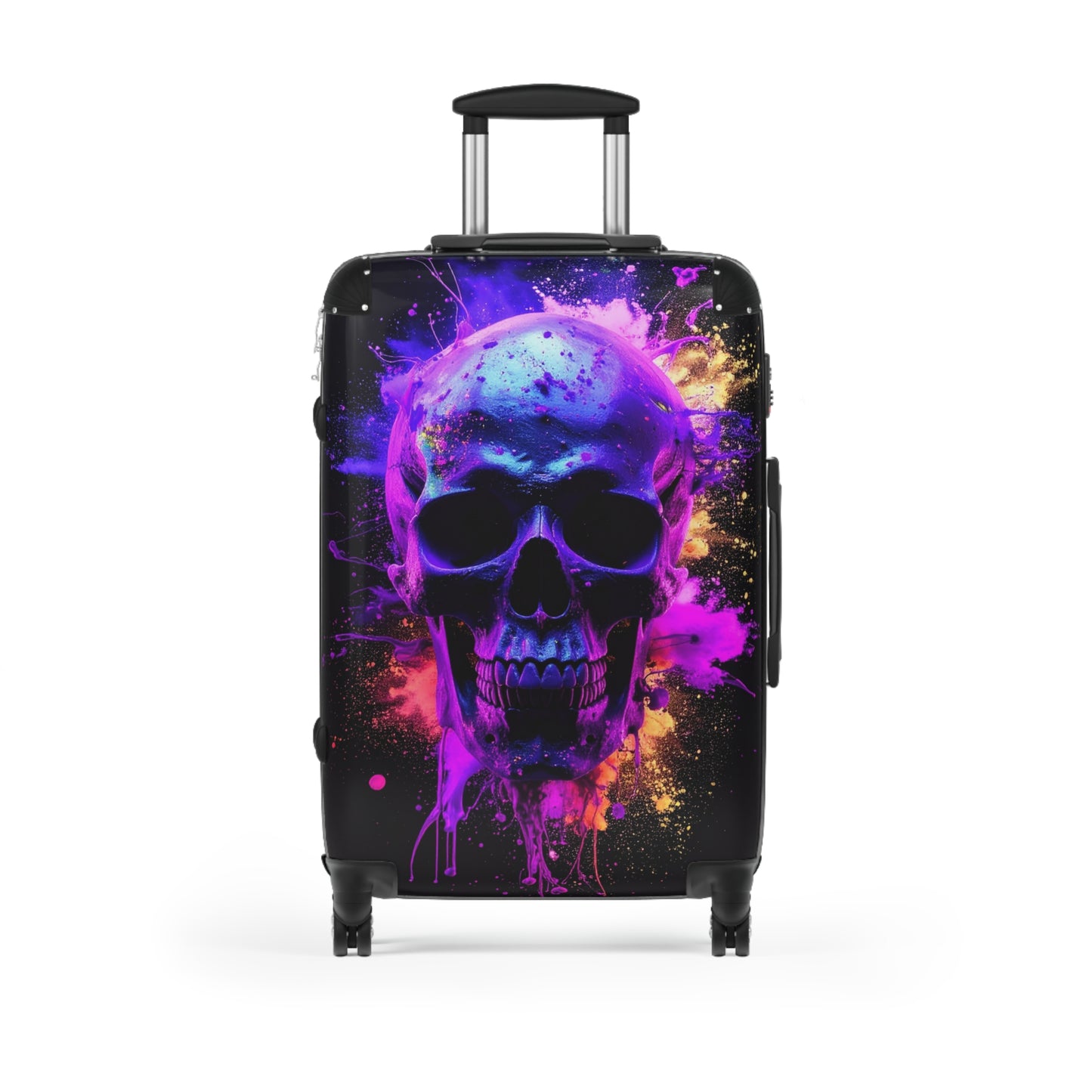 Vibrant Skull Suitcase - Perfect for Travel Lovers, Adventure Seekers, Halloween, Unique Gift, Colorful Luggage
