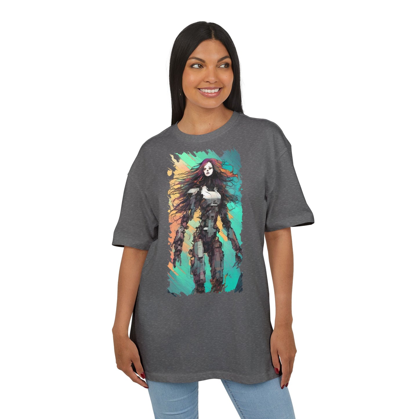 Artistic Graphic Tee, Casual Oversize Top, Unique T-Shirt Gift, Trendy Streetwear, Creative Fashion Statement
