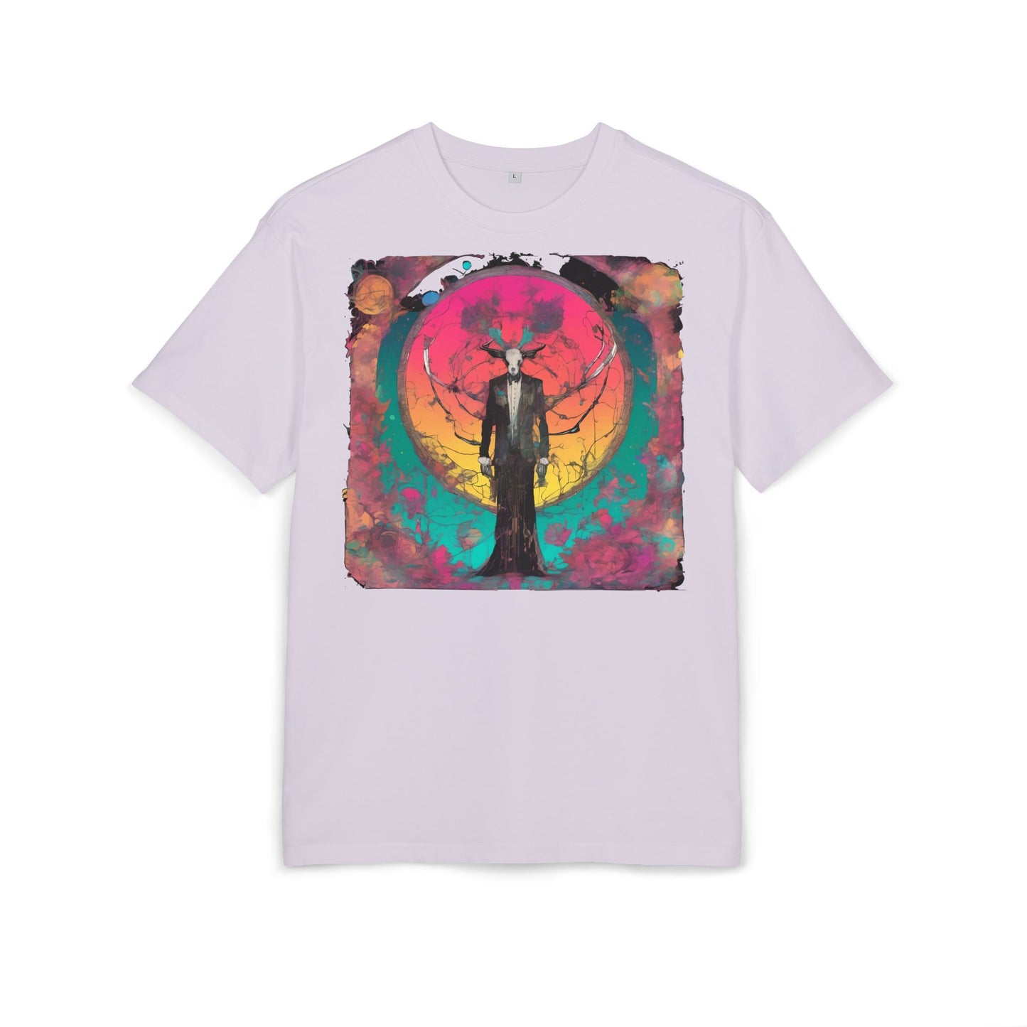 Vibrant Artistic Oversize Tee - Unisex Heavyweight T-Shirt, Bohemian Style, Gift for Art Lovers, Festival Wear, Casual Chic