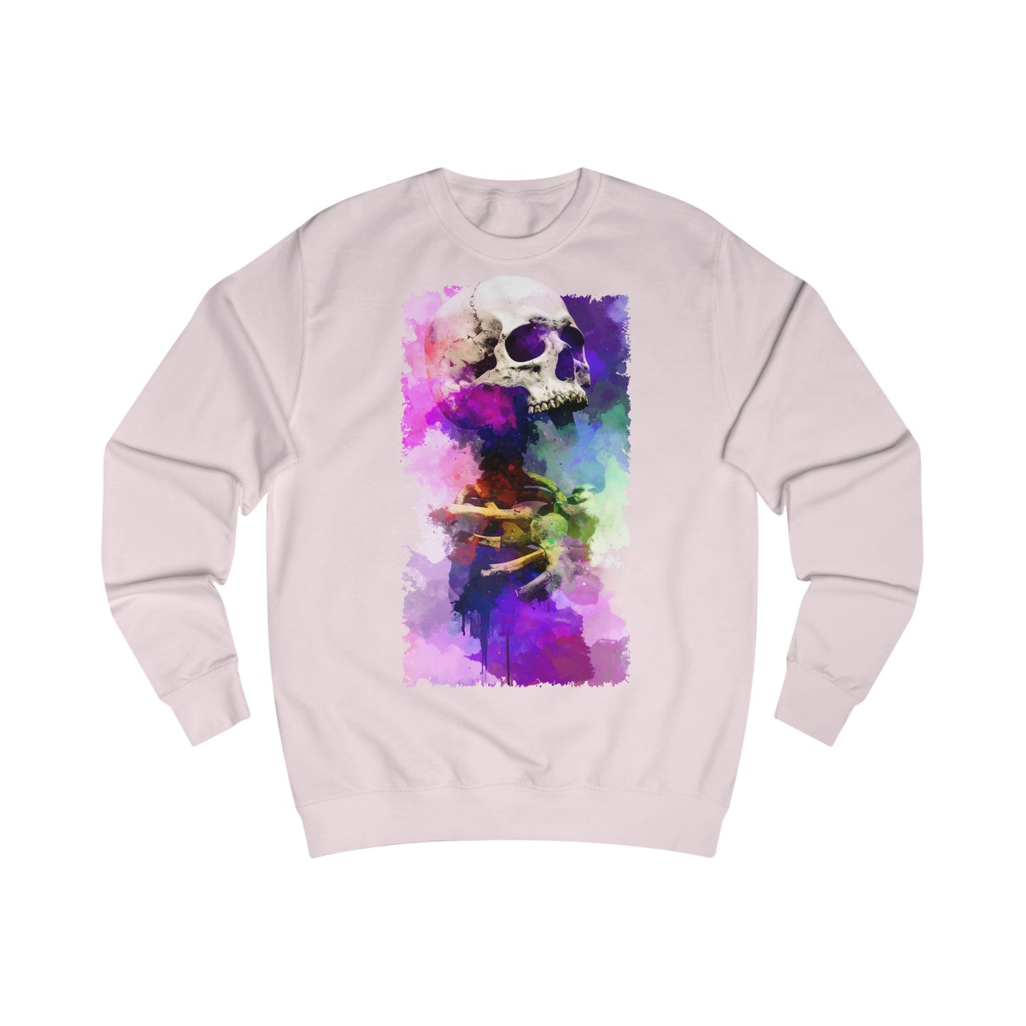 Vibrant Artistic Skull Unisex Sweatshirt, Gift for Art Lovers, Casual Wear, Halloween Style, Trendy Fall Fashion, Cozy Streetwear