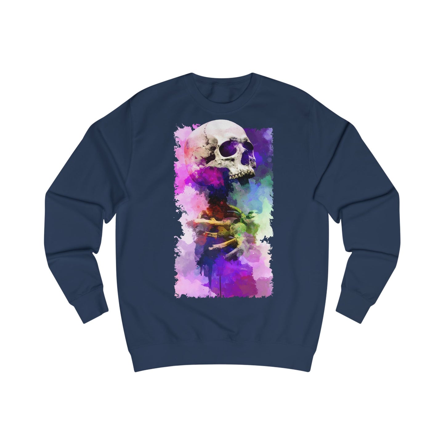 Vibrant Artistic Skull Unisex Sweatshirt, Gift for Art Lovers, Casual Wear, Halloween Style, Trendy Fall Fashion, Cozy Streetwear