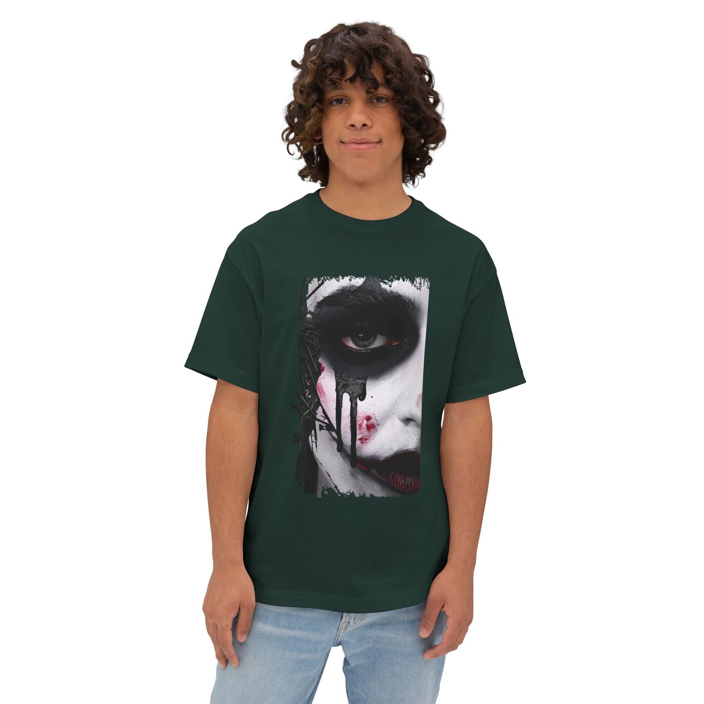 Gothic Art Oversized Tee, Unisex Graphic Shirt, Dark Art Apparel, Spooky Casual Fashion, Unique Streetwear