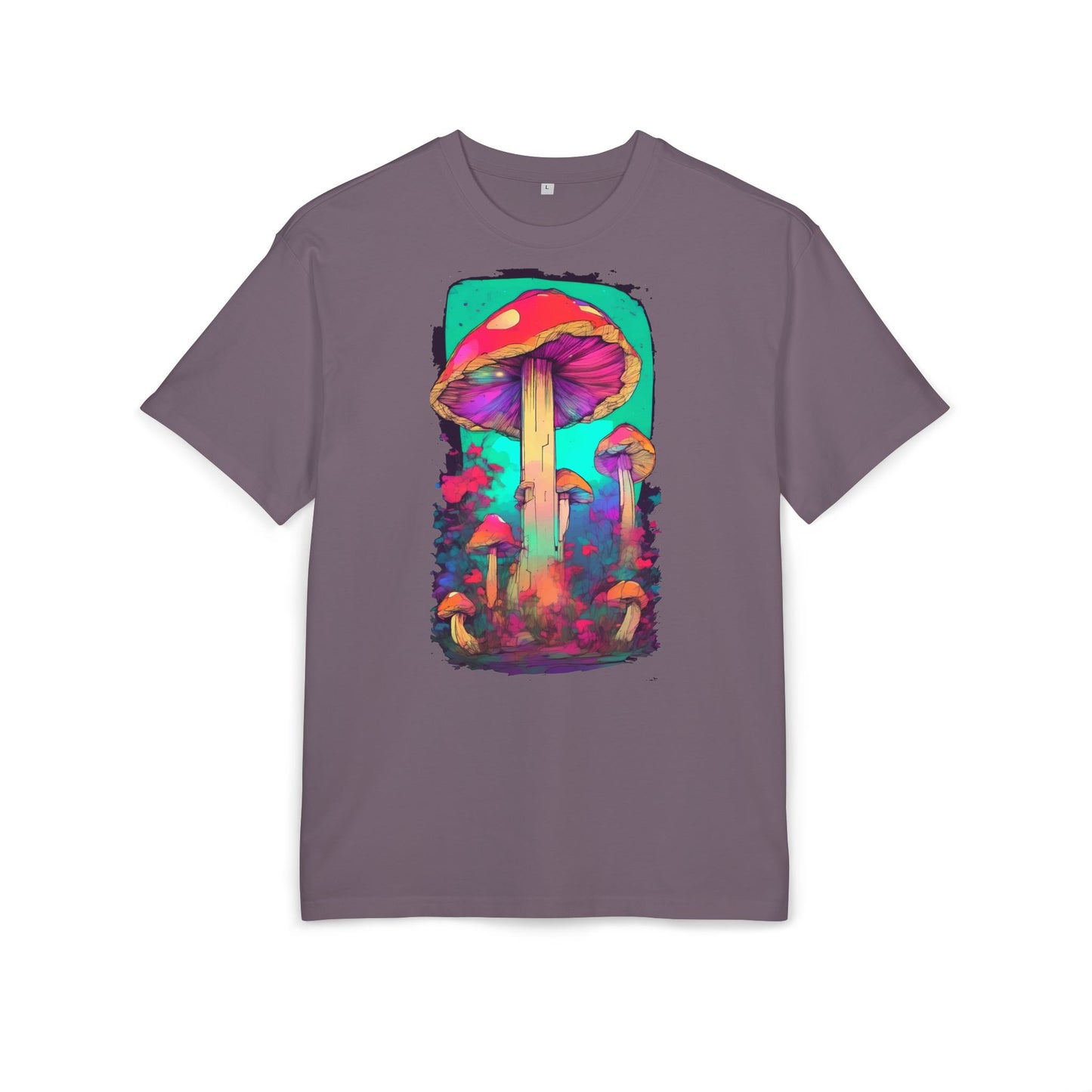 Vibrant Mushroom Art Oversized Tee, Unisex Graphic T-Shirt, Trendy Casual Style, Nature Lover Gift, Festival Clothing, Psychedelic Design