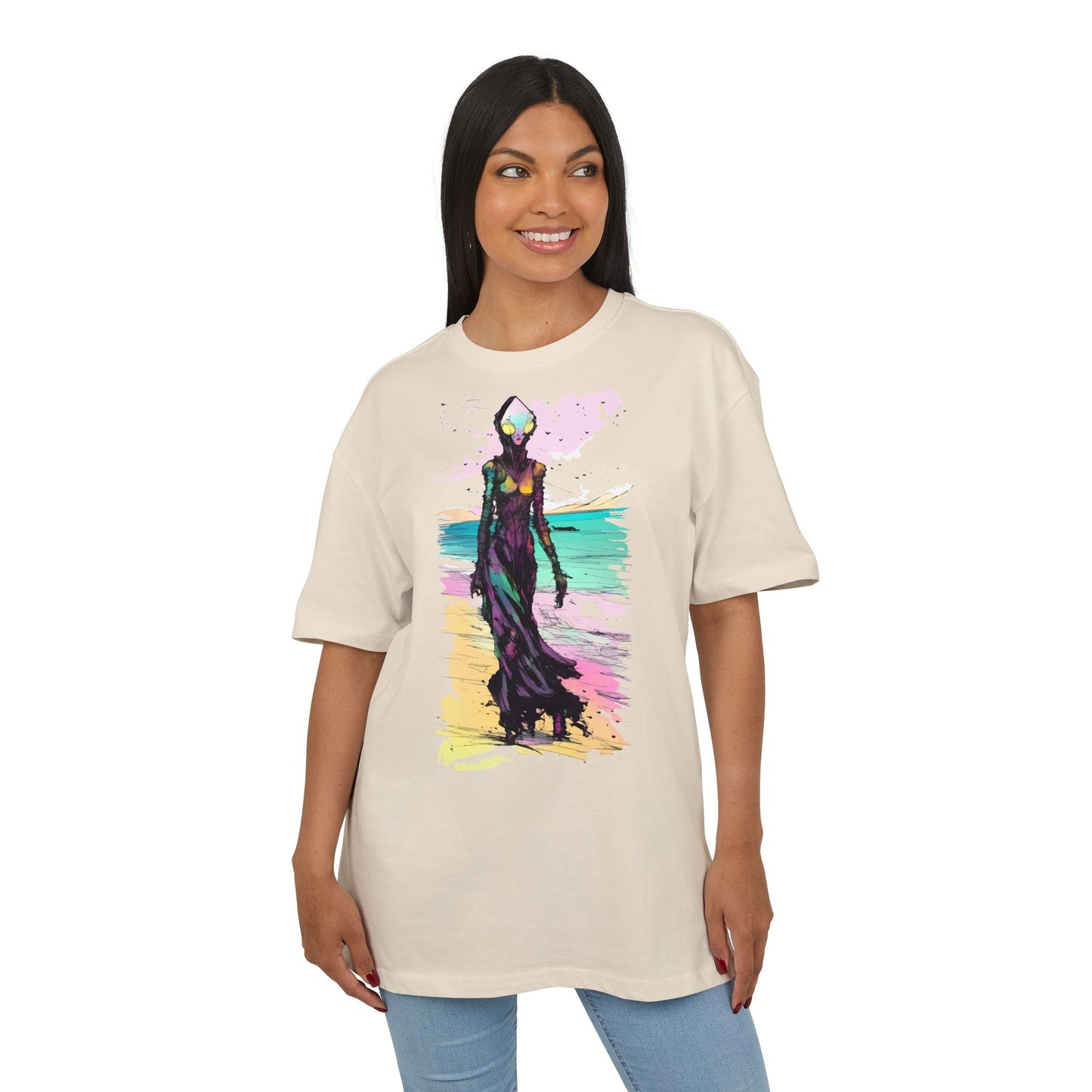 Beach Vibes Oversize Tee - Artistic Graphic Tee, Summer Style, Unisex T-Shirt, Boho Fashion, Casual Wear