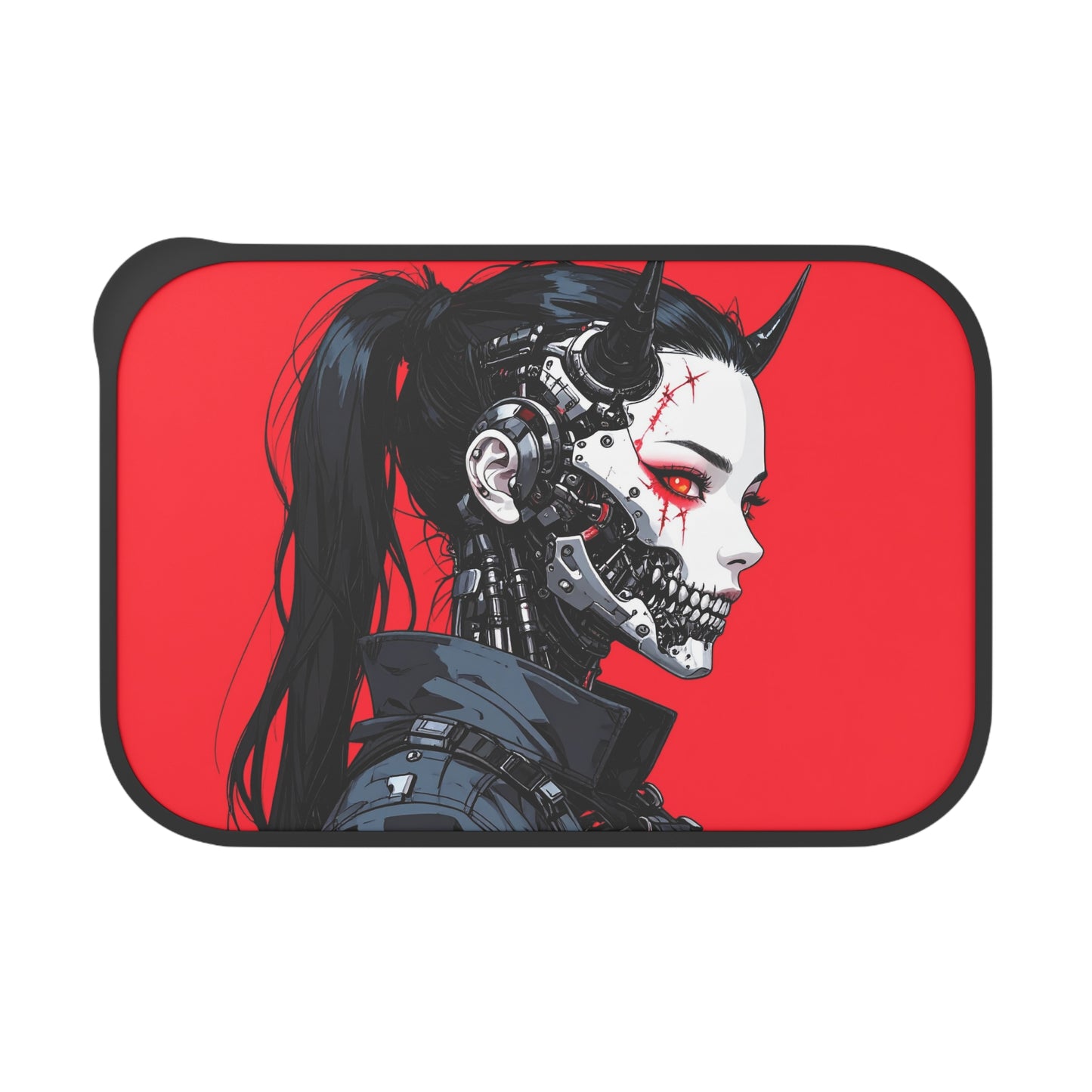 Futuristic Bento Box with Utensils, Stylish Lunch Container, Unique Meal Prep Box, Cyberpunk Food Storage, Perfect for On-the-Go