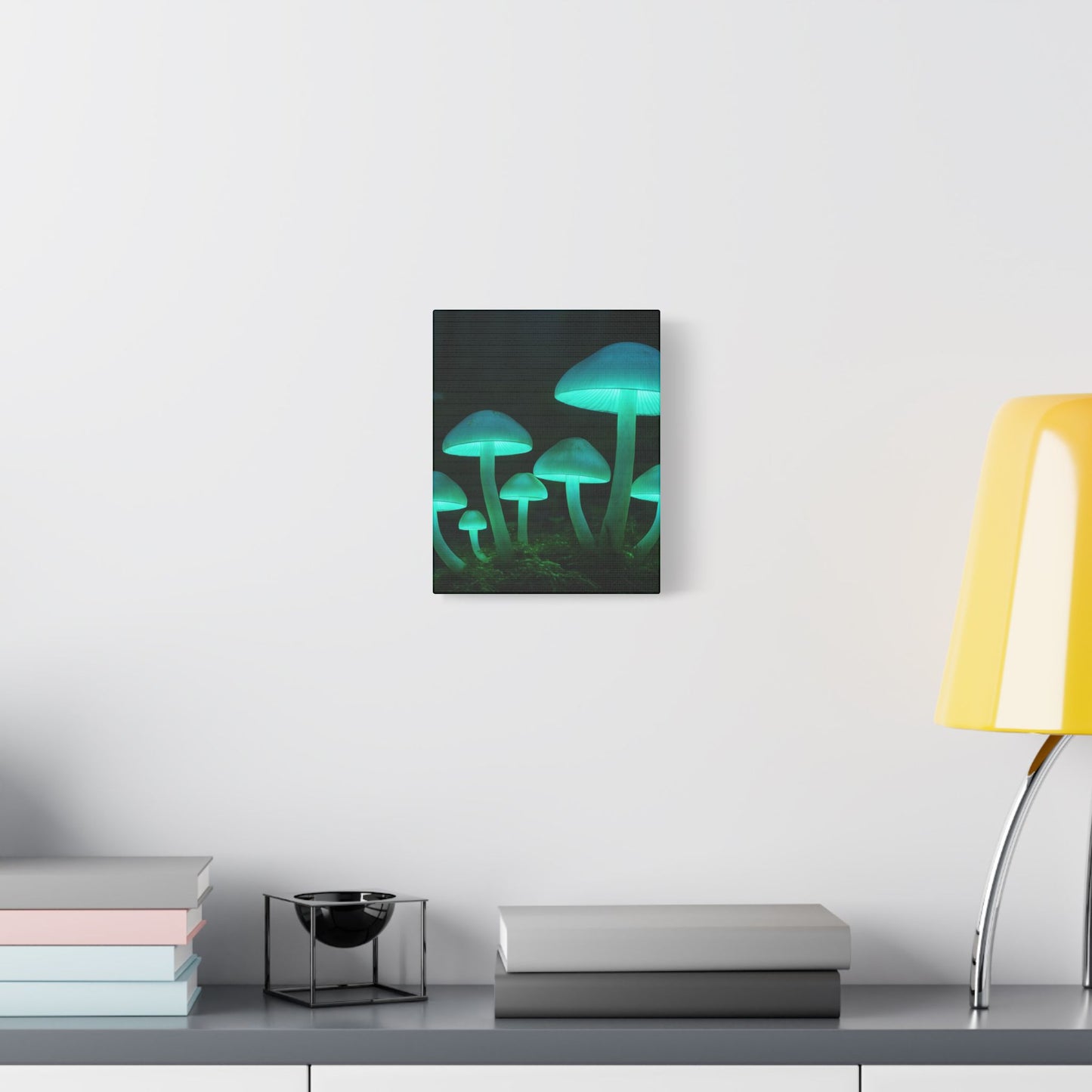 Glowing Mushroom Canvas Art Print, Mystical Wall Decor, Nature Lovers Gift, Home Aesthetic, Unique Artwork for Bedrooms, Living Rooms