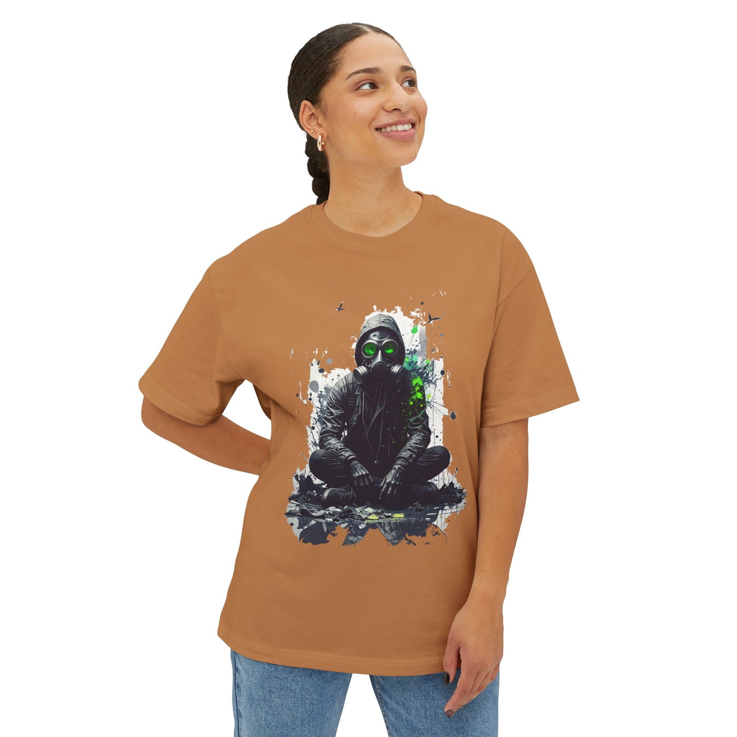 Gritty Street Art Boxy Tee, Unisex Tee, Graphic Tee, Oversized T-Shirt, Urban Fashion, Unique Gift, Casual Wear