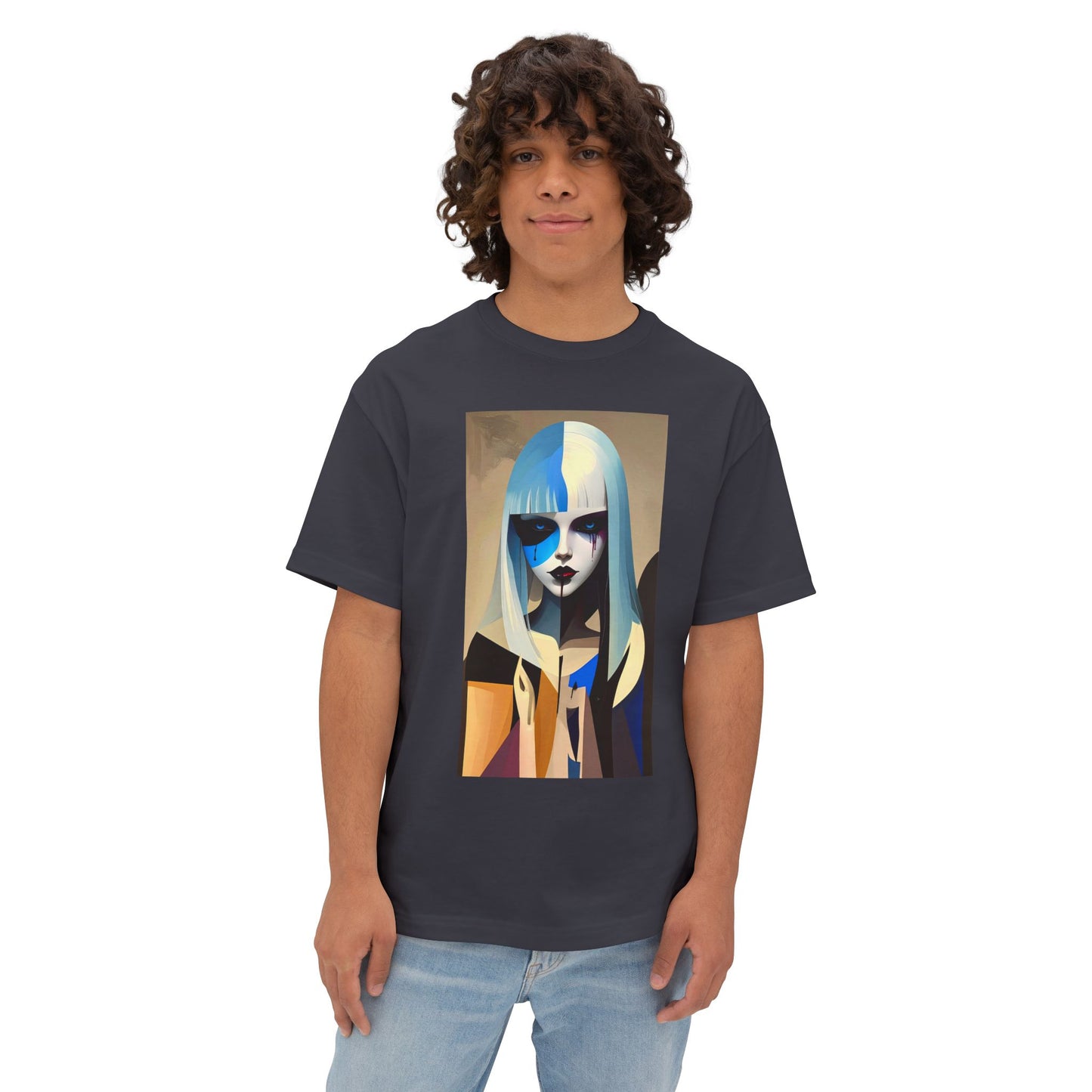 Artistic Oversized Tee, Stylish Graphic Top, Trendy Unisex Shirt, Unique Art Apparel, Casual Wear, Gift for Art Lovers
