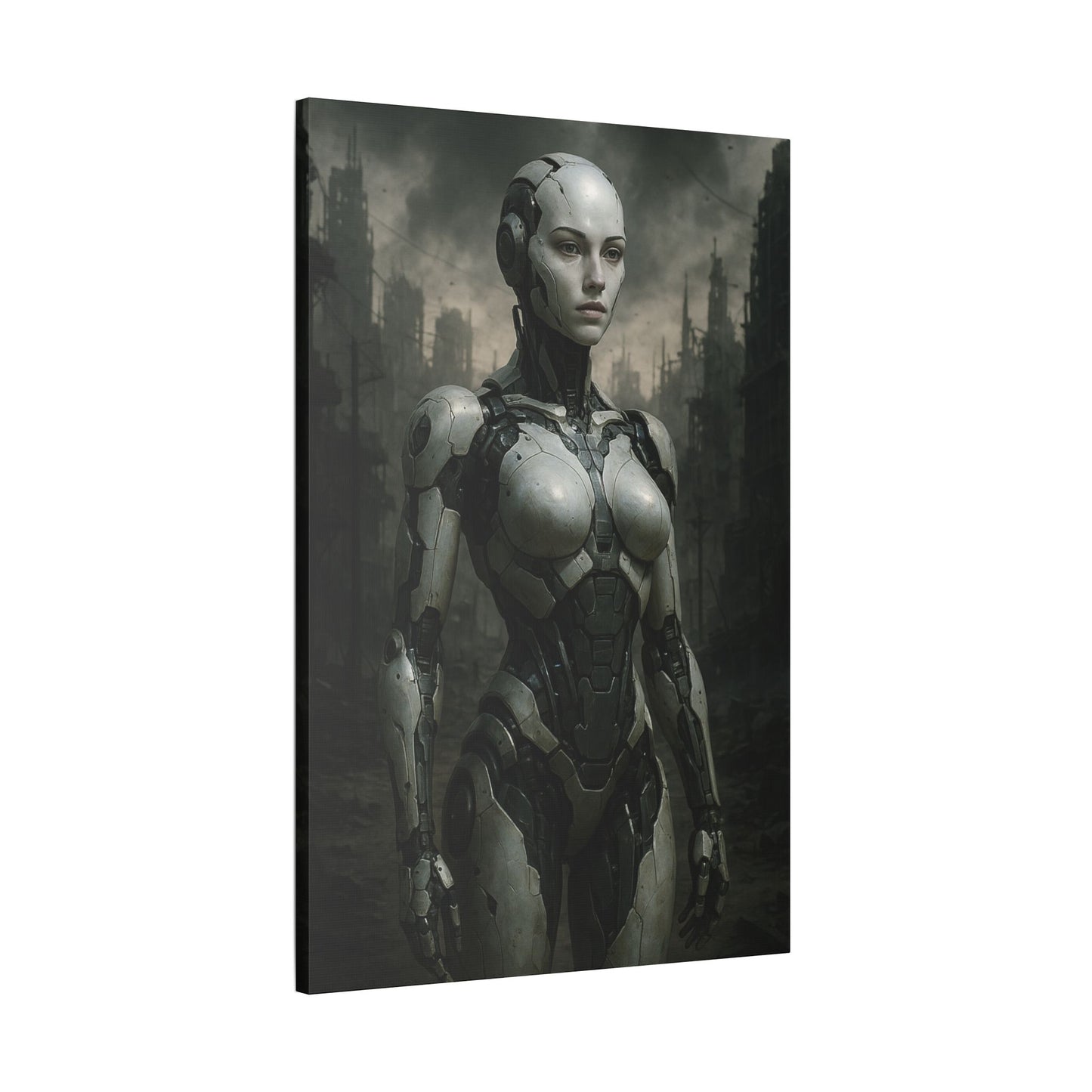 Futuristic Robot Art Canvas Print, Sci-Fi Home Decor, Modern Wall Art, Tech-Inspired Artwork, Gift for Tech Lovers