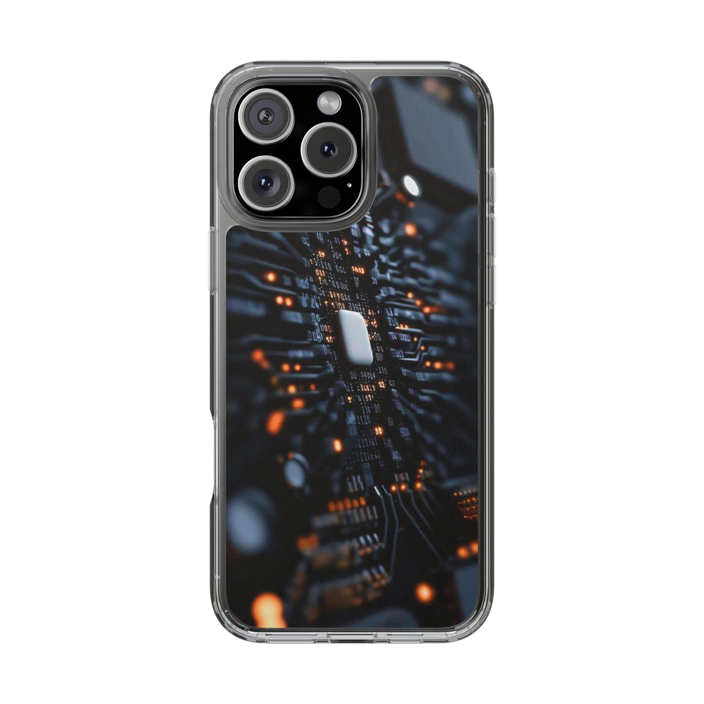 Clear Phone Case with Cyber Print