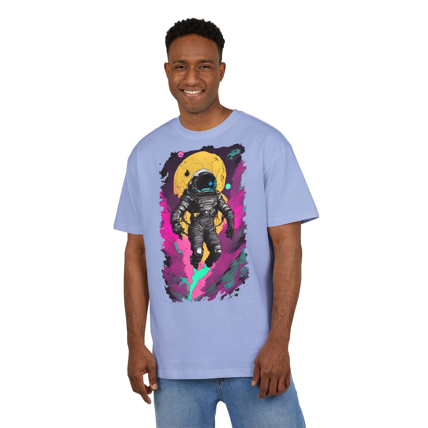 Cosmic Astronaut Tee, Unisex Oversize Tee, Space Graphic Shirt, Retro Astronaut T-Shirt, Gift for Space Lovers, Unique Graphic Tee