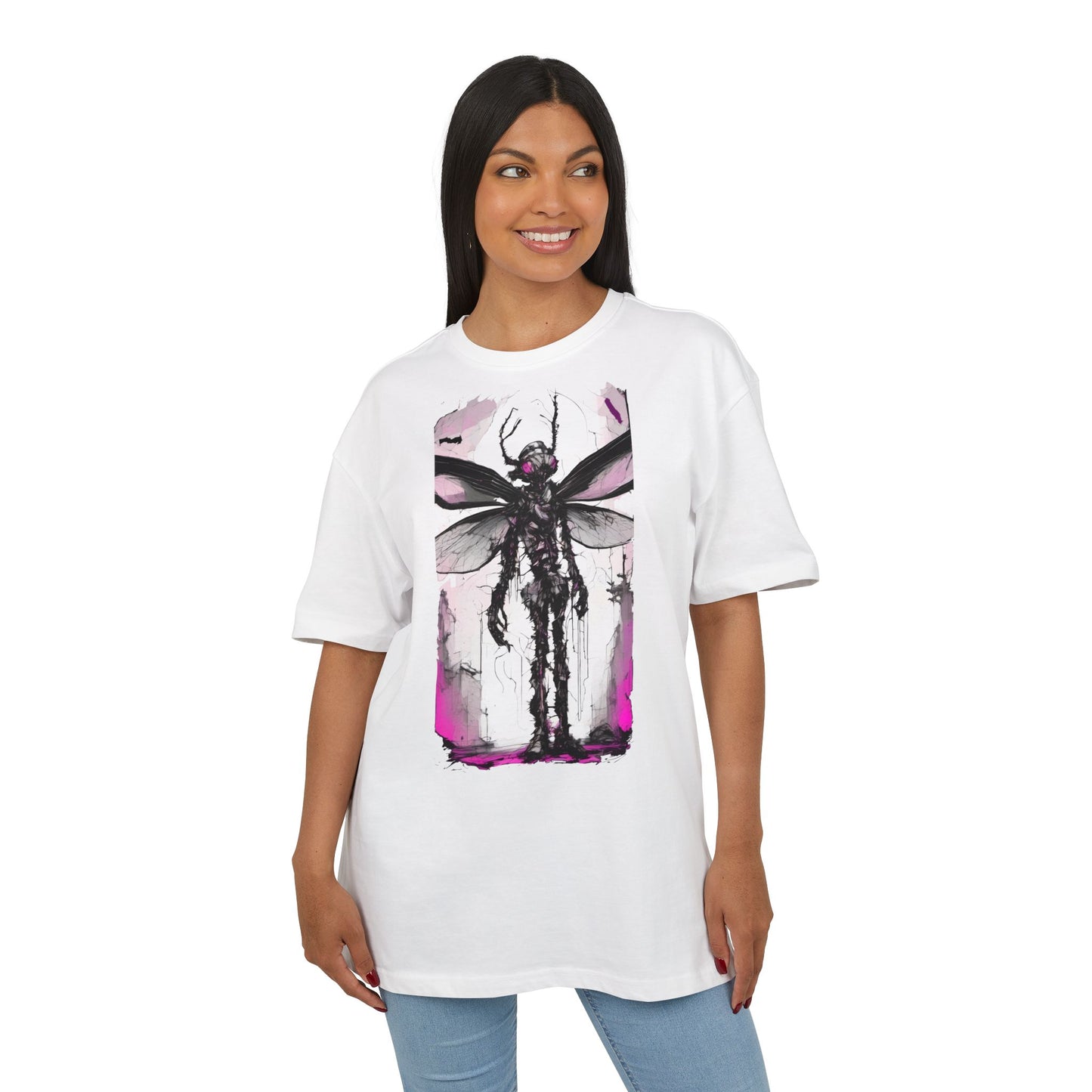 Edgy Artistic Oversize Tee, Graphic Tee, Unisex Shirt, Casual Wear, Statement Piece, Gift for Art Lovers