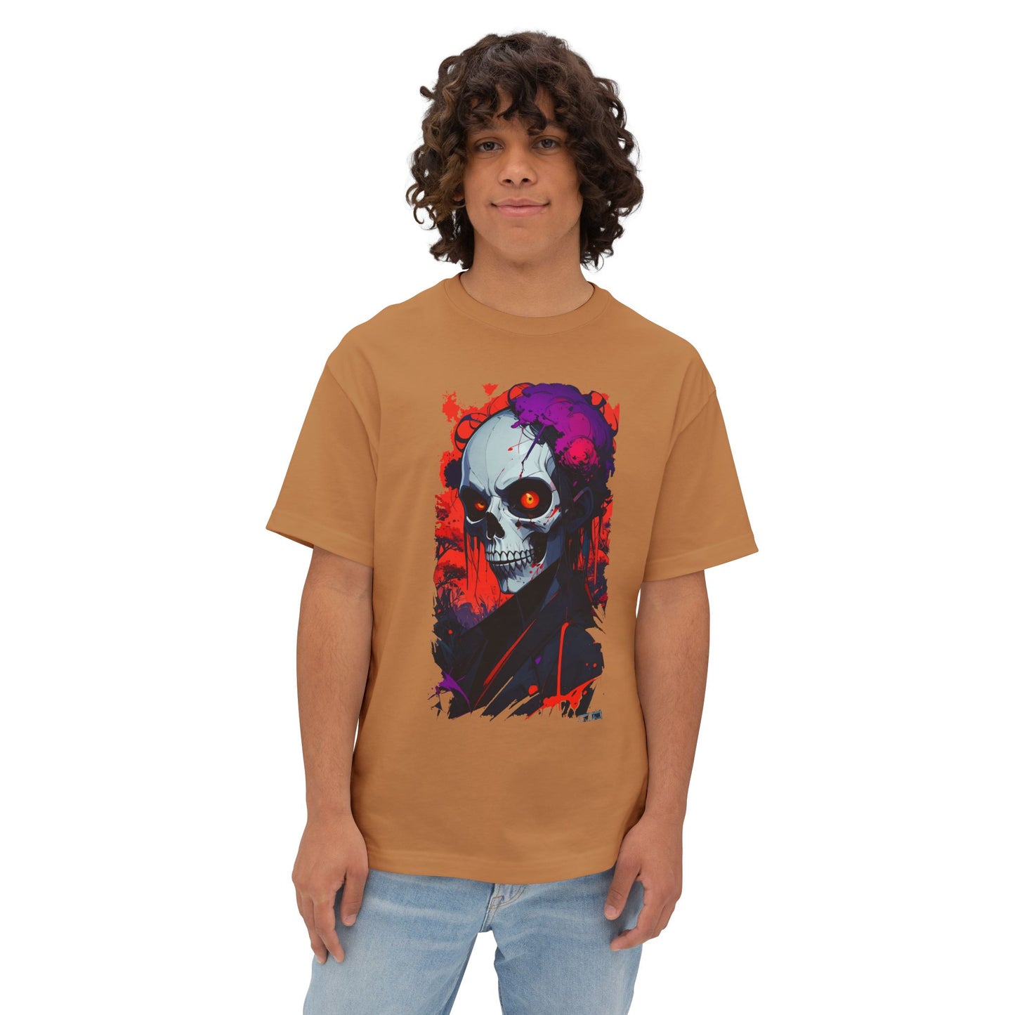 Edgy Skull Graphic Tee, Oversized T-Shirt for Casual Wear, Halloween Costume, Streetwear Fashion, Unisex Gift Idea