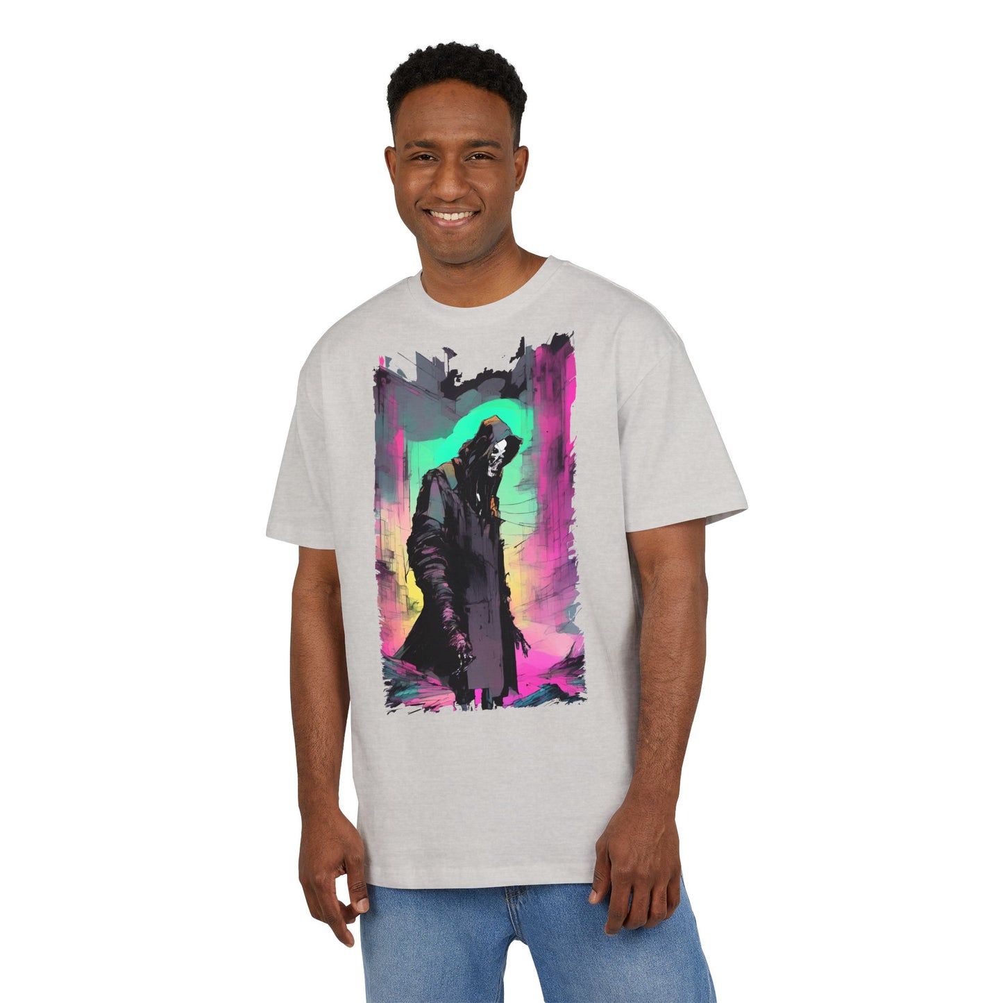 Vibrant Oversize Graphic Tee, Unisex Heavy Tee, Streetwear, Casual Wear, Unique Art Shirt, Gift for Him/Her/Friends