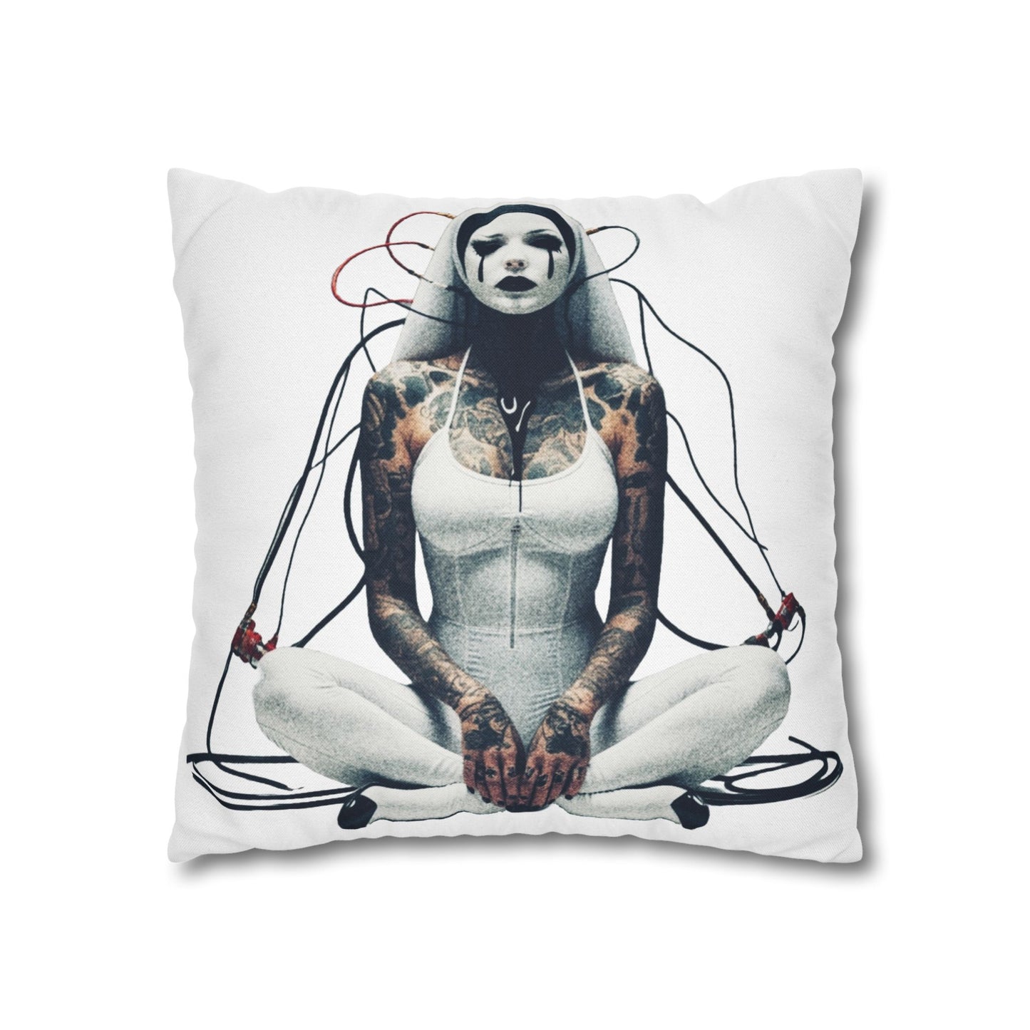 Unique Artistic Pillowcase with Futuristic Design, Decorative Cushion Cover for Home Decor, Gift for Art Lovers, Cozy Living Room Accessory