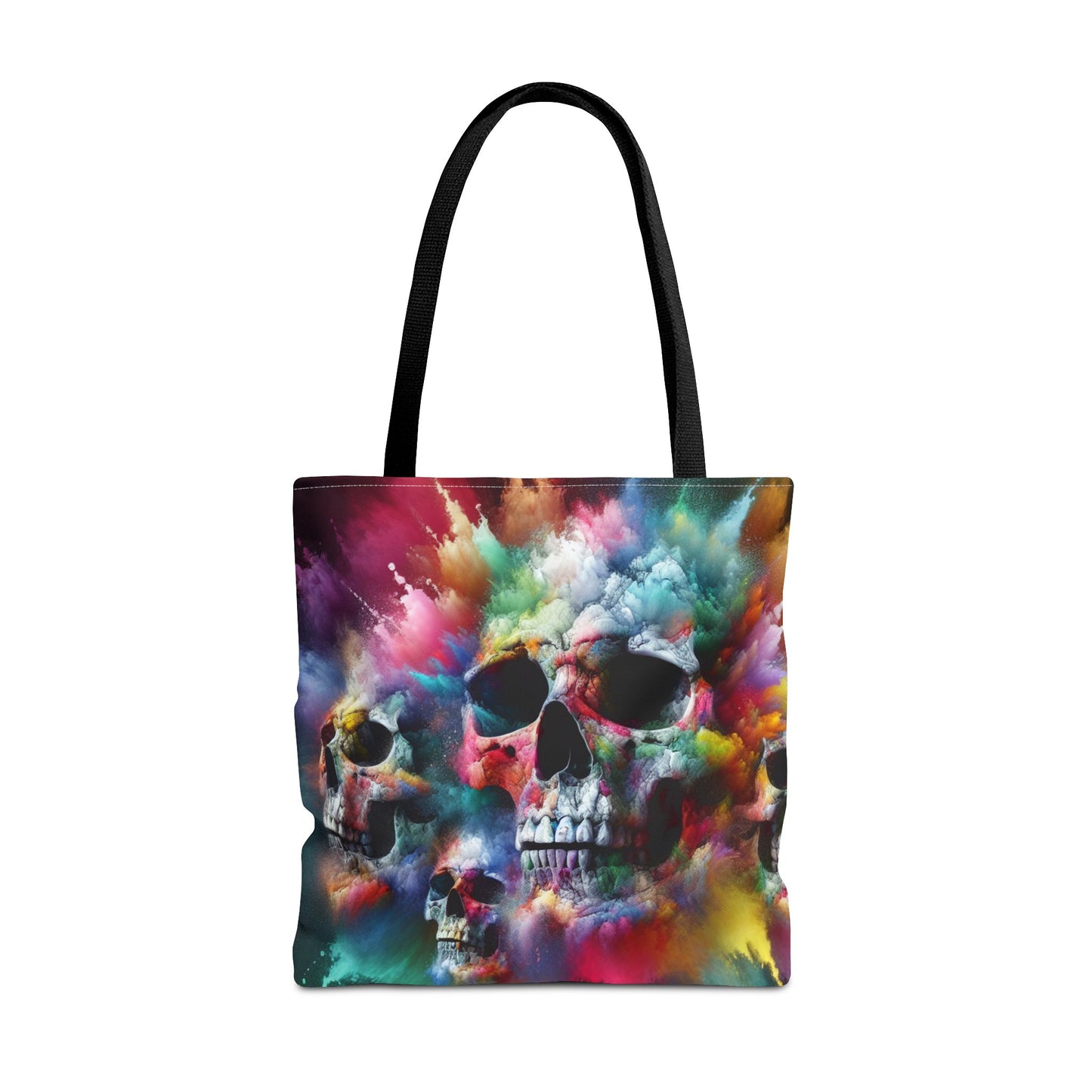 Colorful Skull Tote Bag - Artistic AOP Design, Perfect for Festivals, Everyday Use, Gift for Art Lovers, Boho Vibes