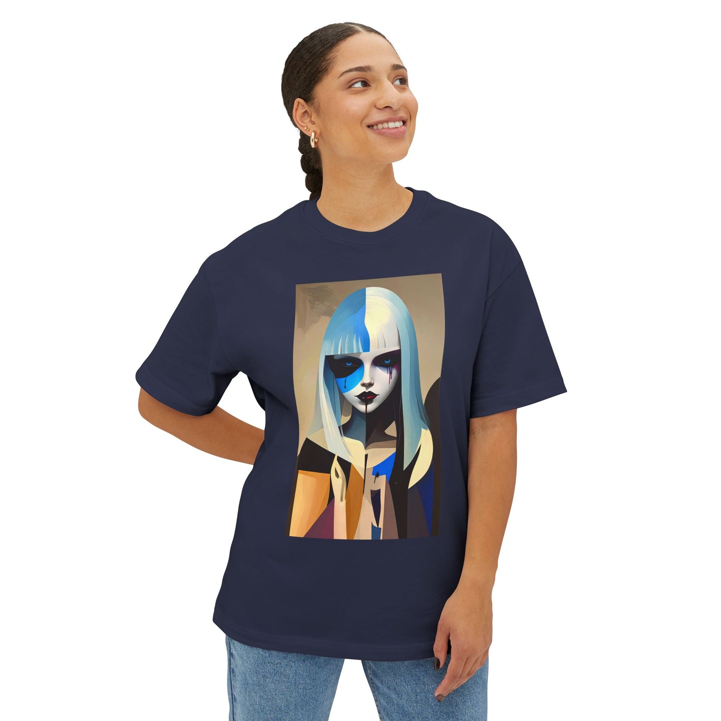 Artistic Oversized Tee, Stylish Graphic Top, Trendy Unisex Shirt, Unique Art Apparel, Casual Wear, Gift for Art Lovers