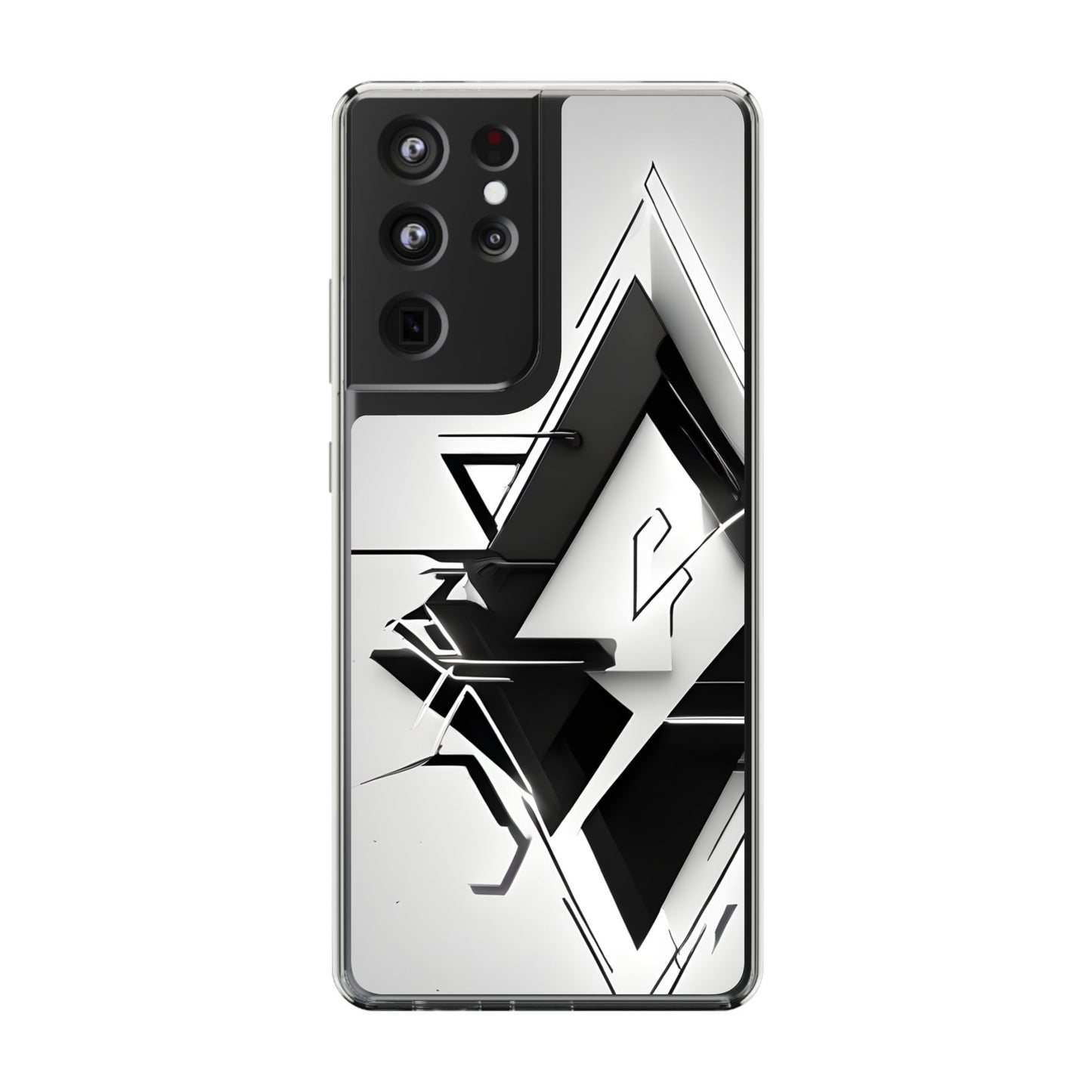 Clear Phone Case with Abstract Edgy Design Print