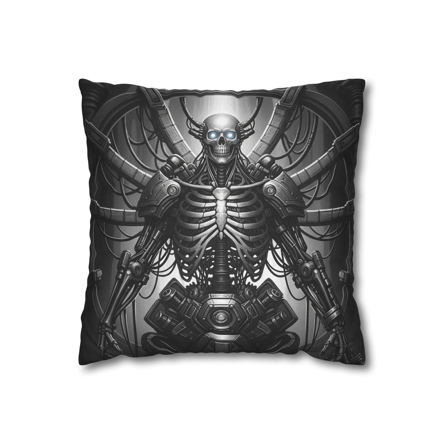 Gothic Skeleton Pillowcase - Dark Decor for Halloween, Bohemian Home, Gothic Style, Sofa Cushion, Unique Gift