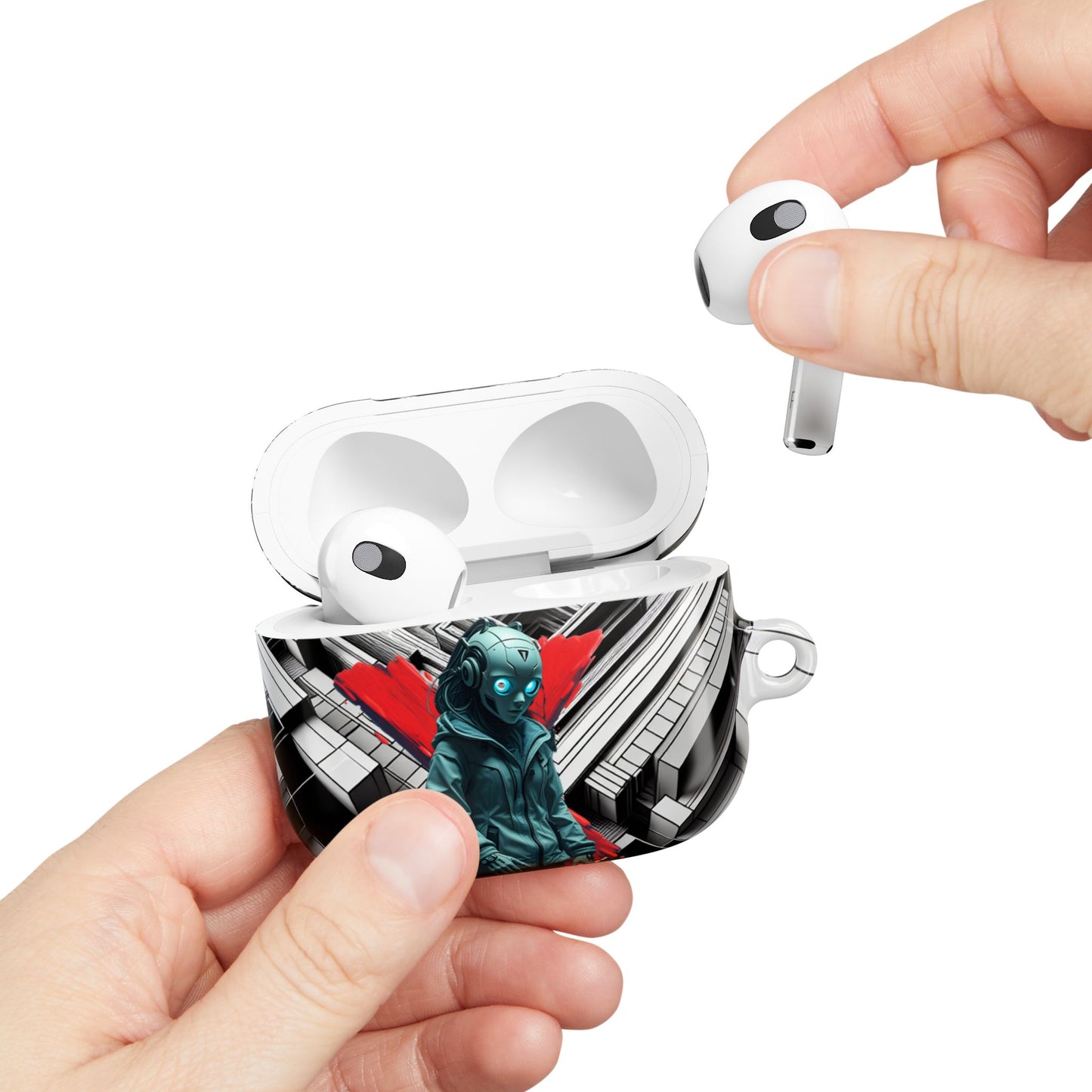 Urban Graffiti Cyber AirPod Case, Unique AirPods Cover, Stylish Gadget Accessory, Tech Gift for Him/Her, Music Lover's Protection