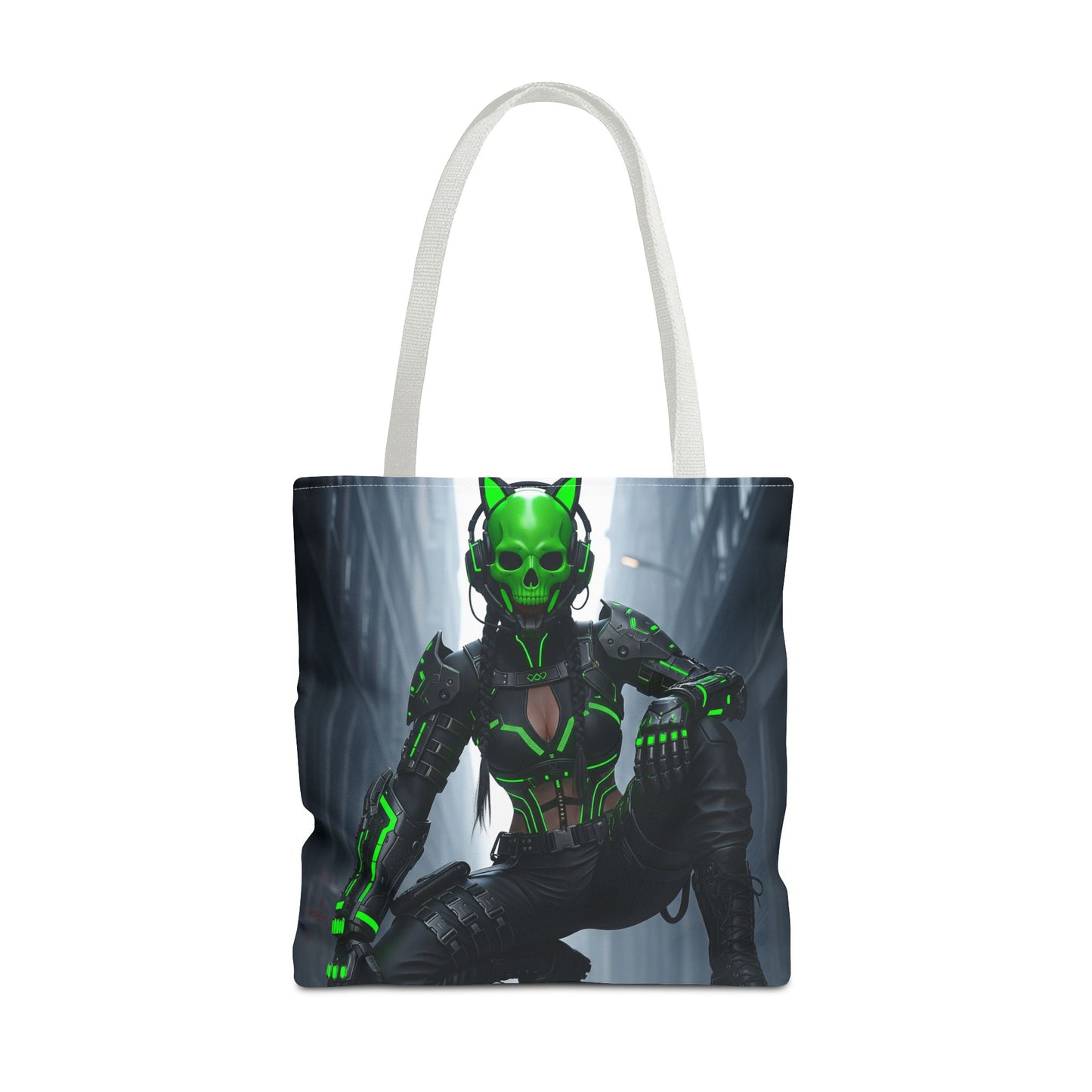 Futuristic Skull Tote Bag - Stylish Eco-Friendly Shopping Bag, Perfect for Casual Outings, Gifts, and Everyday Use