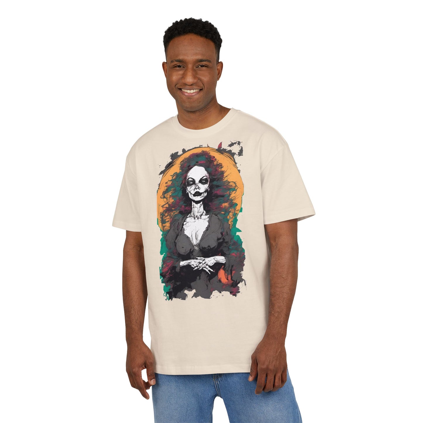Gothic Art Oversized Tee - Perfect for Halloween Celebrations, Casual Outfits, Gift for Art Lovers, Unique Graphic Tee, Spooky Style