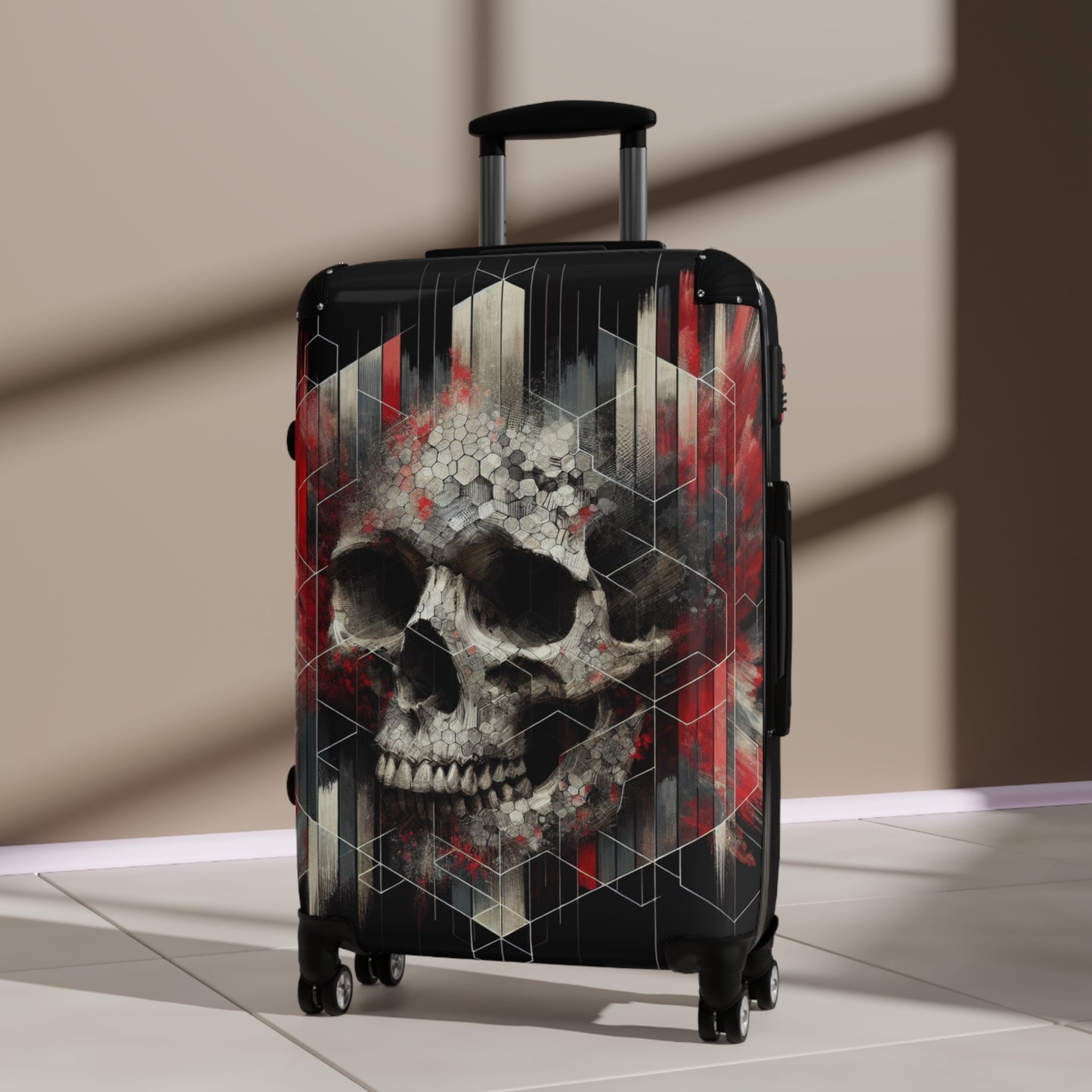 Stylish Travel Suitcase with Skull Design - Perfect for Adventurers