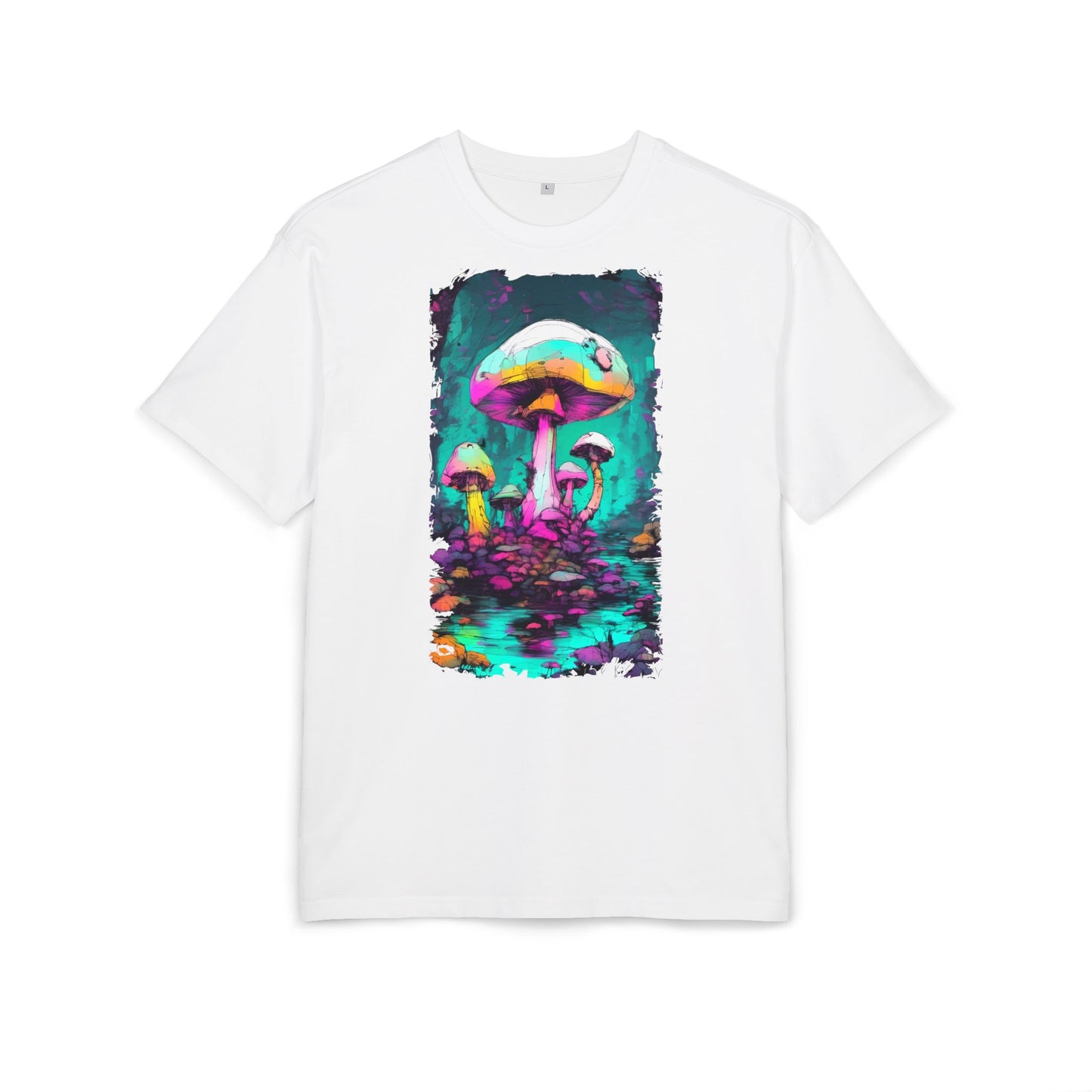 Psychedelic Mushroom Unisex Oversized Tee, Retro Graphic T-Shirt, Festival Wear, Street Style, Unique Gift for Nature Lovers