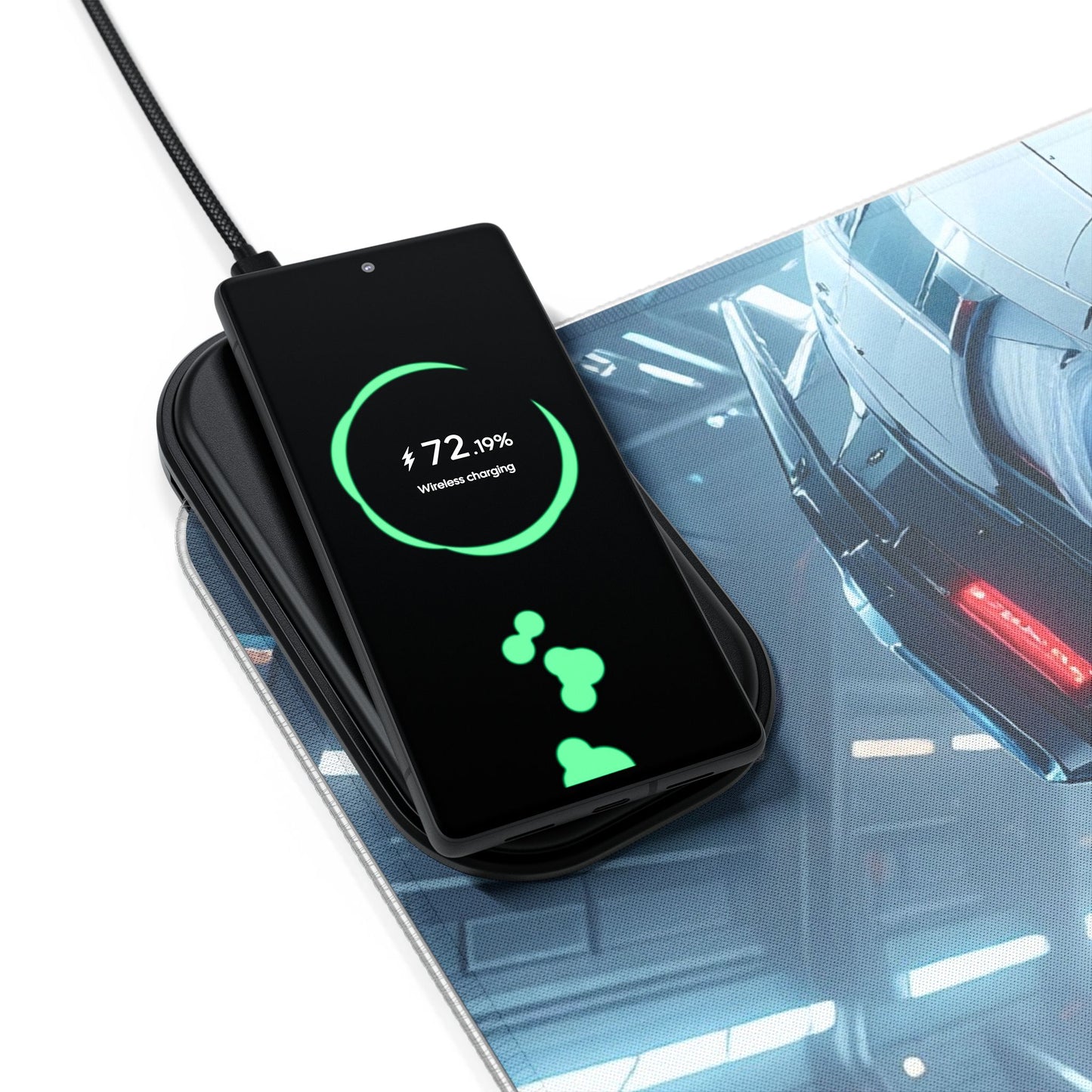 RGB LED Gaming Mouse Pad with Wireless Charging, Perfect for Gamers, Desk Accessories, Unique Gift, Tech Enthusiasts, Modern Home Office