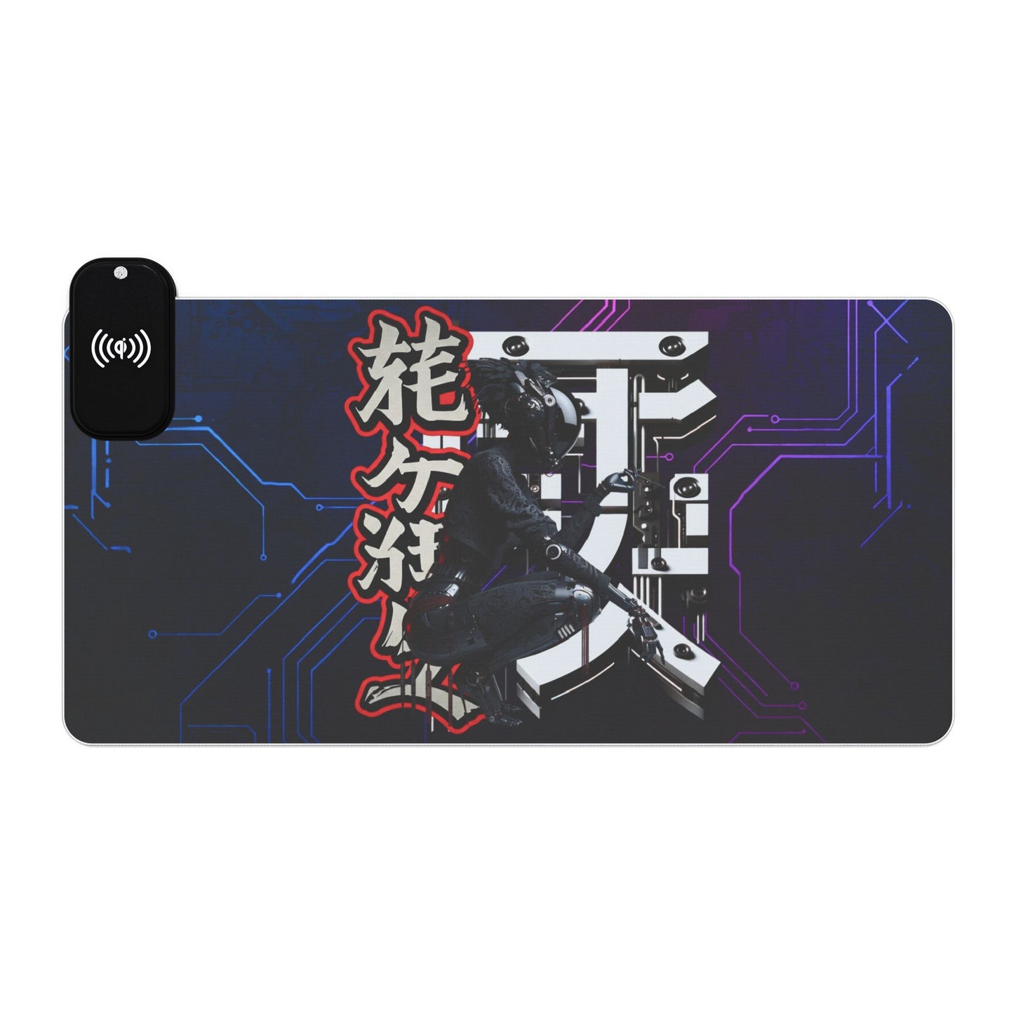 LED Gaming Mouse Pad with Wireless Charging - Cyberpunk Design for Gamers
